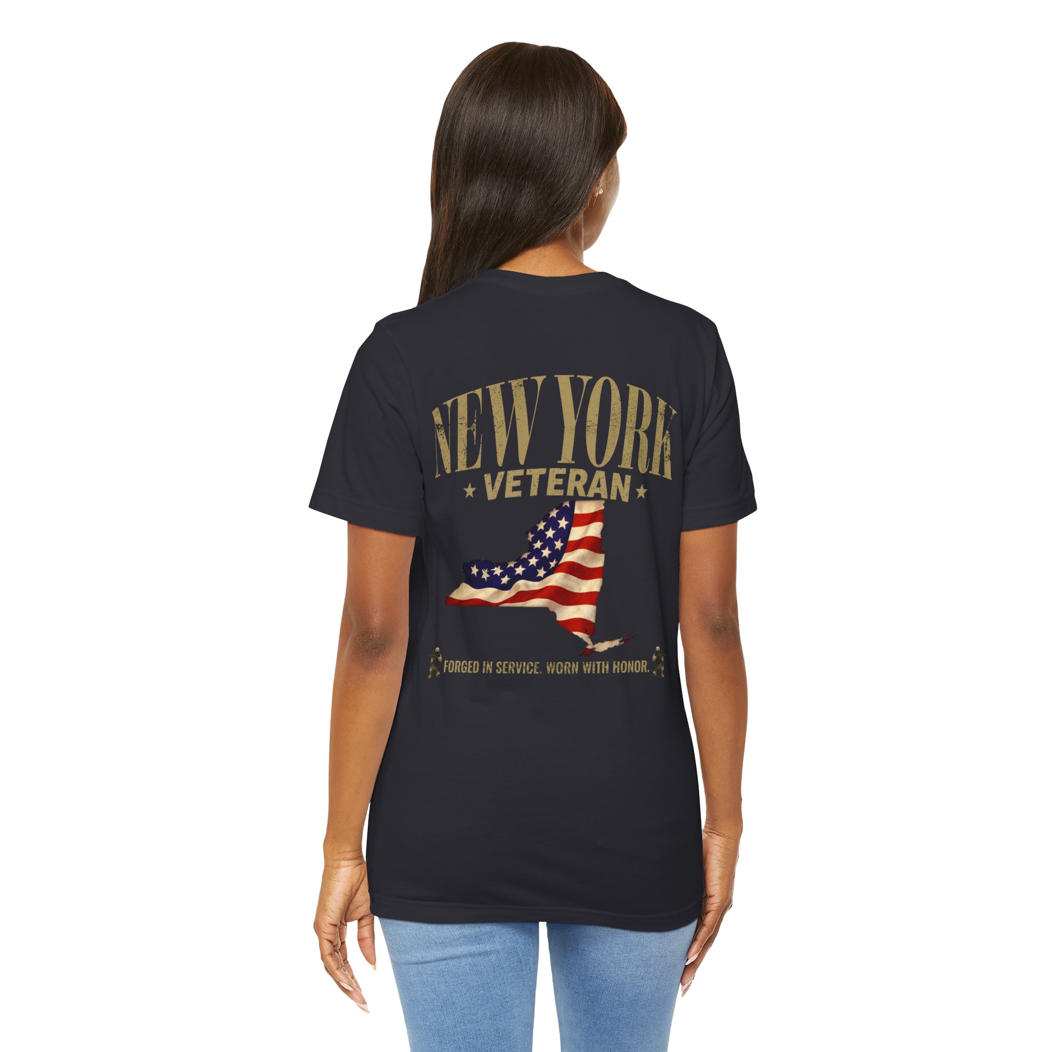 New York Veteran T-Shirt — American Flag Map Military Tribute Tee - Image 12