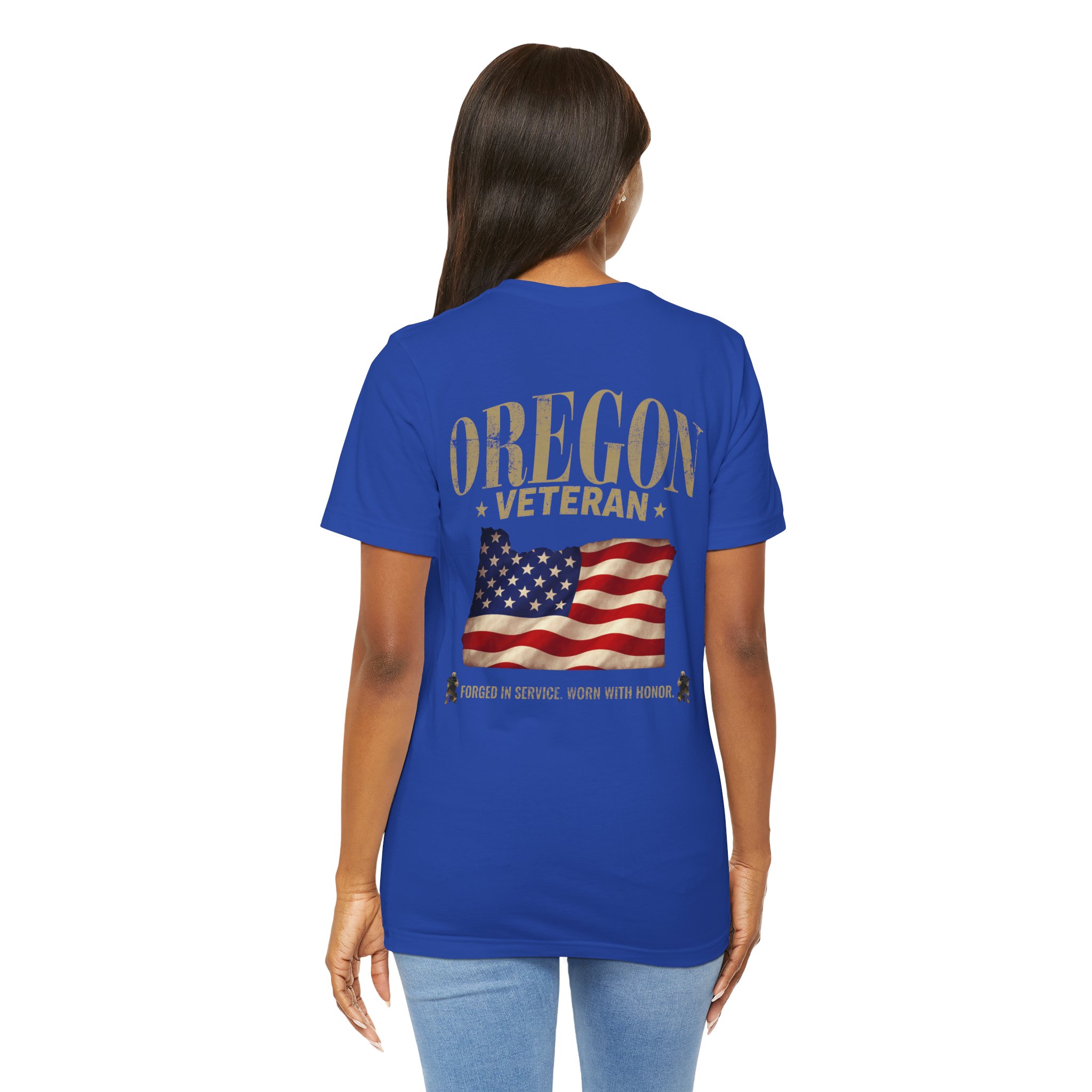 Oregon Veteran T-Shirt — American Flag Map Military Tribute Tee - Image 10