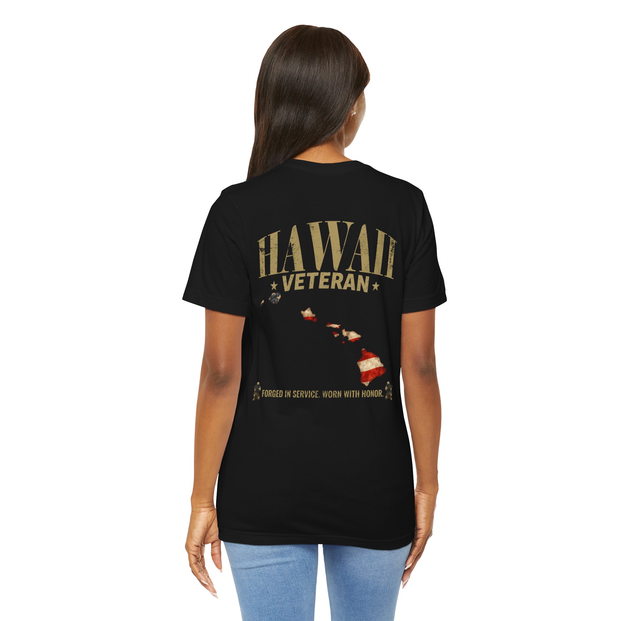 Hawaii Veteran T-Shirt — American Flag Map Military Tribute Tee - Image 15
