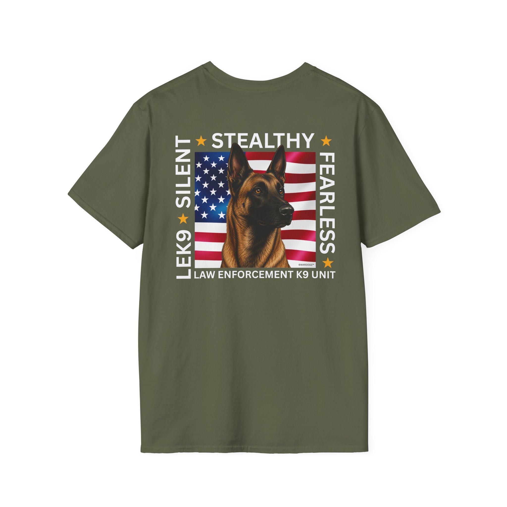 Law Enforcement Police K9 Tee - Malinois FEARLESS Trending - K9 Unit - LEK9 Front - Image 23