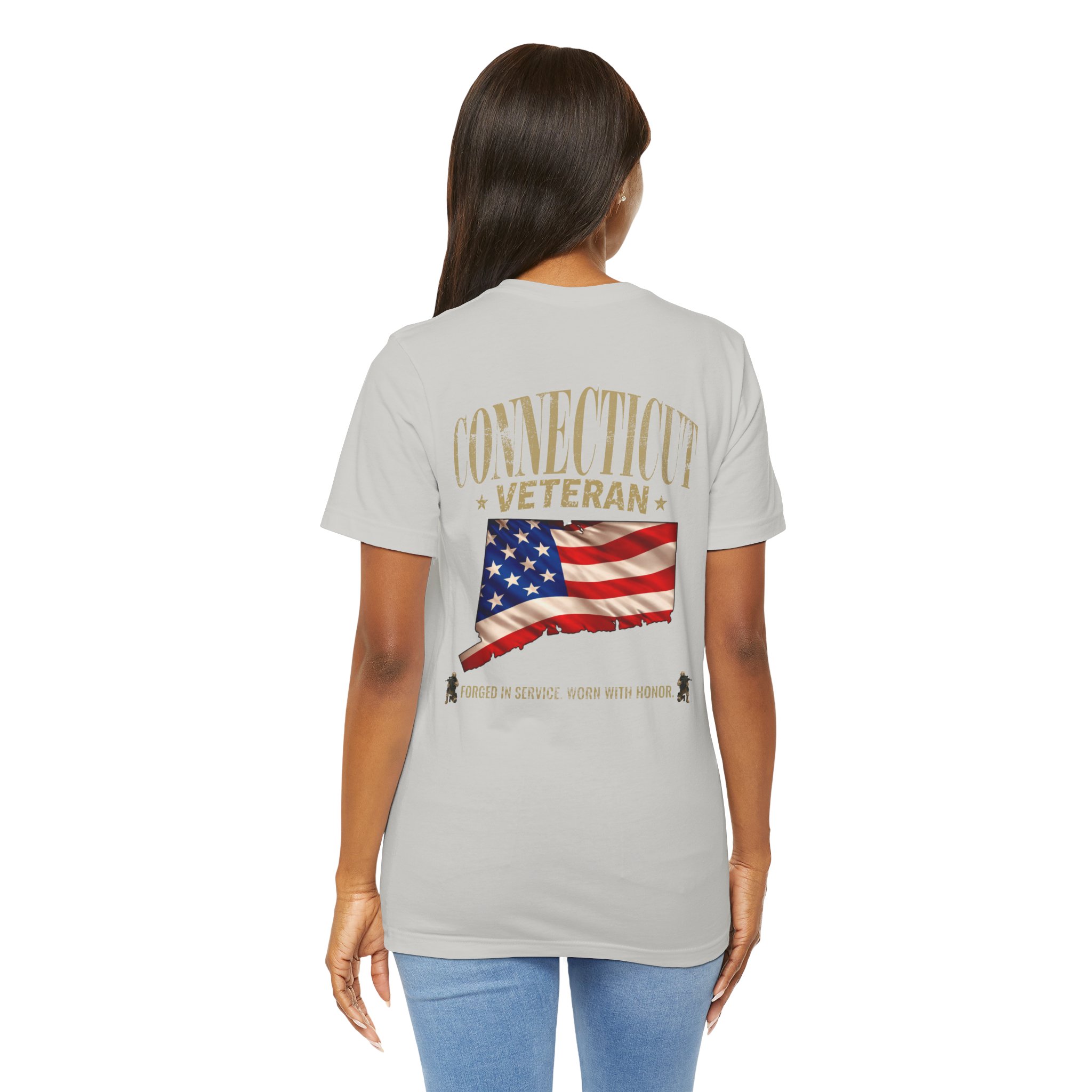 Connecticut Veteran T-Shirt — American Flag Alaska Map Military Tribute Tee - Image 20