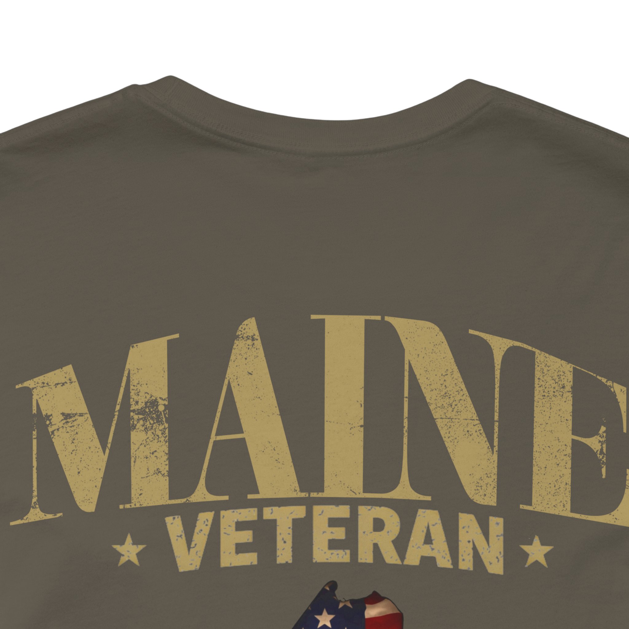 Maine Veteran T-Shirt — American Flag Map Military Tribute Tee - Image 29
