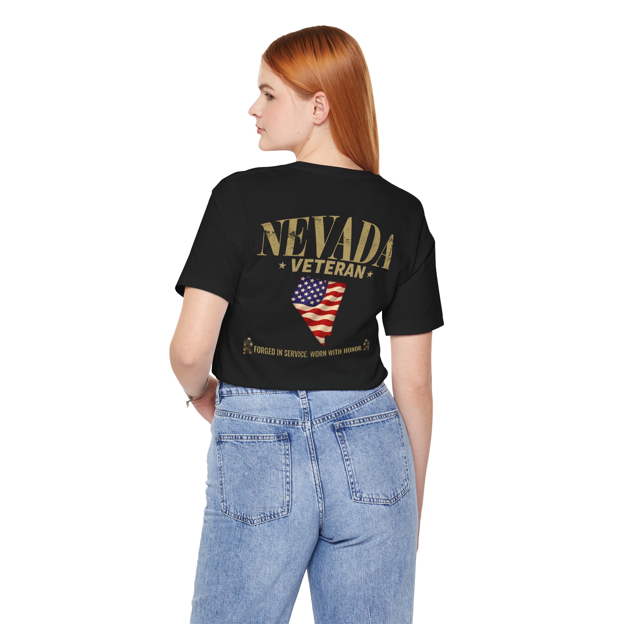Nevada Veteran T-Shirt — American Flag Alaska Map Military Tribute Tee - Image 3