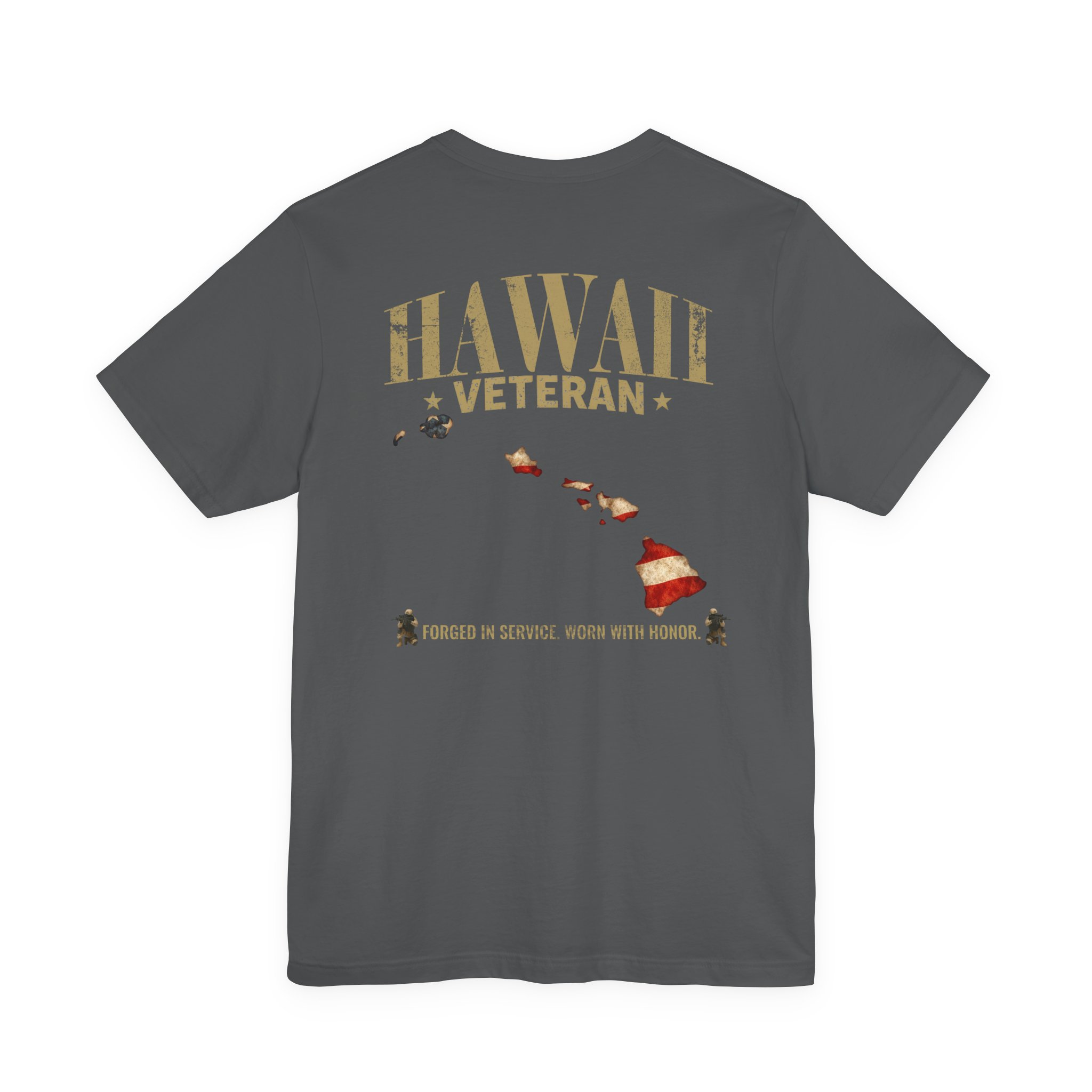 Hawaii Veteran T-Shirt — American Flag Map Military Tribute Tee - Image 42