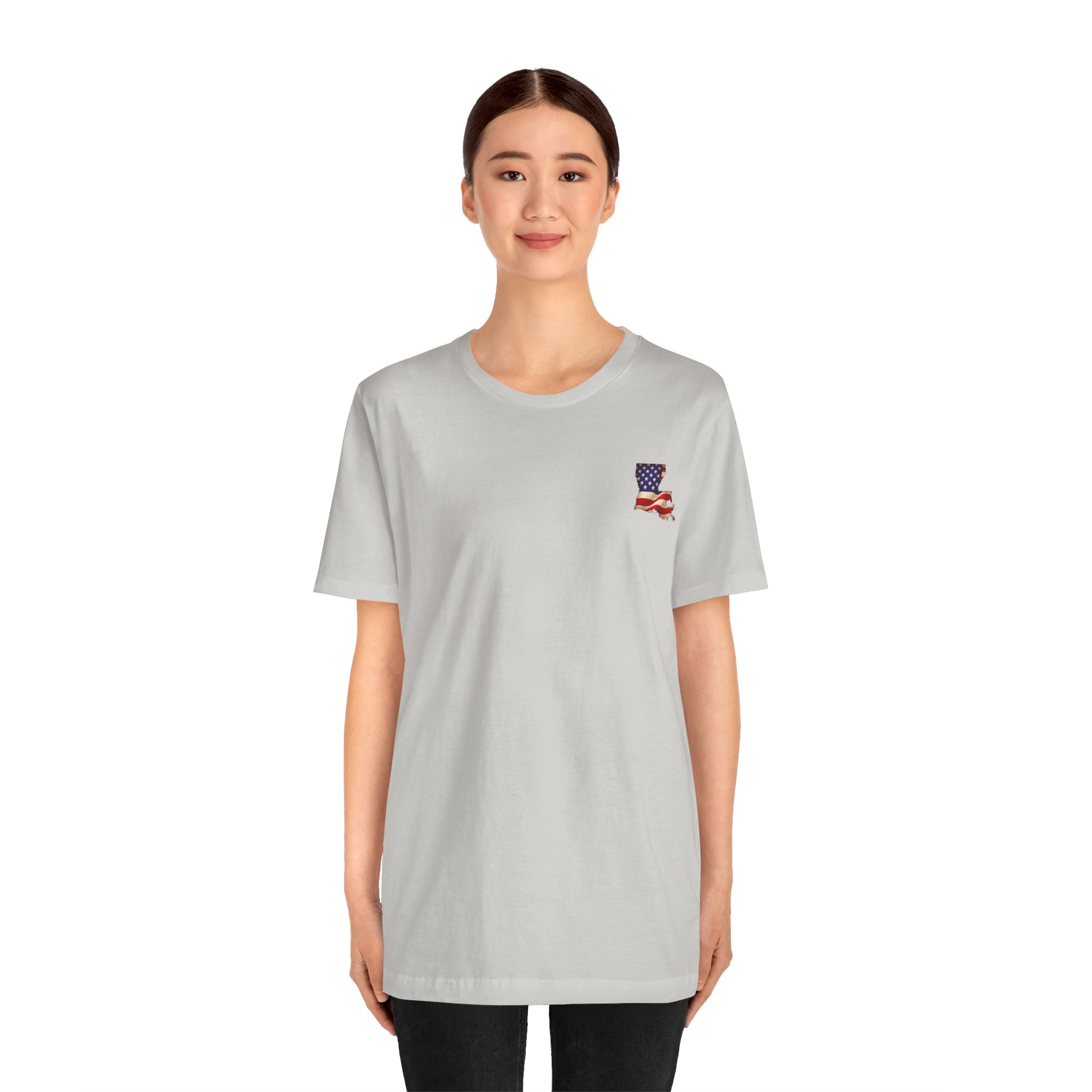 Louisiana Veteran T-Shirt — American Flag Alaska Map Military Tribute Tee - Image 27