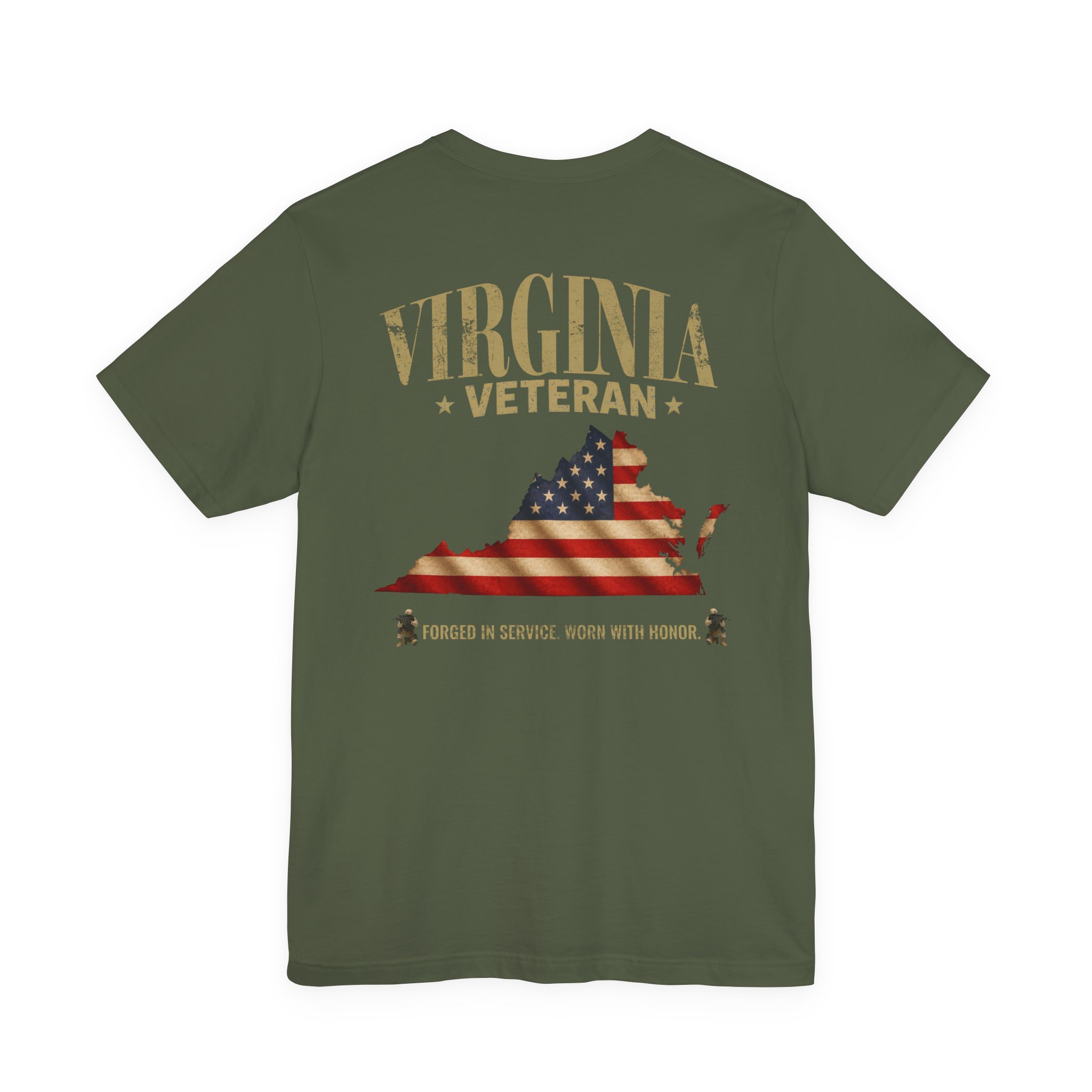 Virginia Veteran T-Shirt — American Flag Map Military Tribute Tee - Image 6