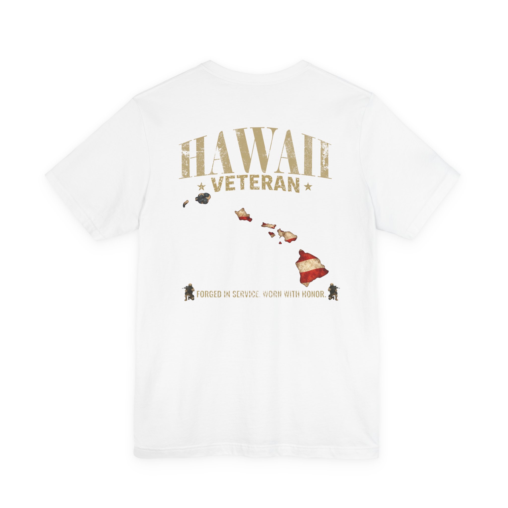 Hawaii Veteran T-Shirt — American Flag Map Military Tribute Tee - Image 7