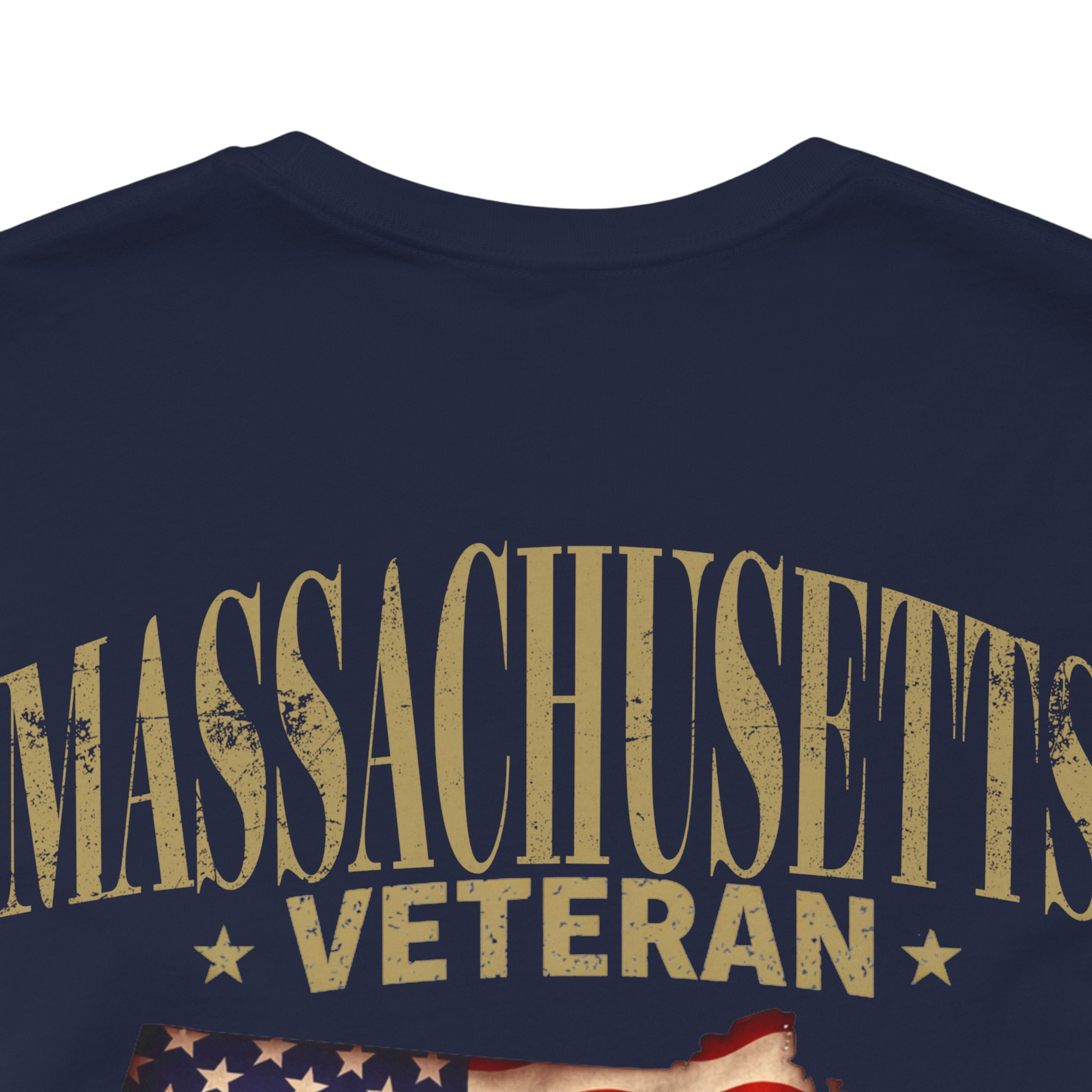 Massachusetts Veteran T-Shirt — American Flag Map Military Tribute Tee - Image 16