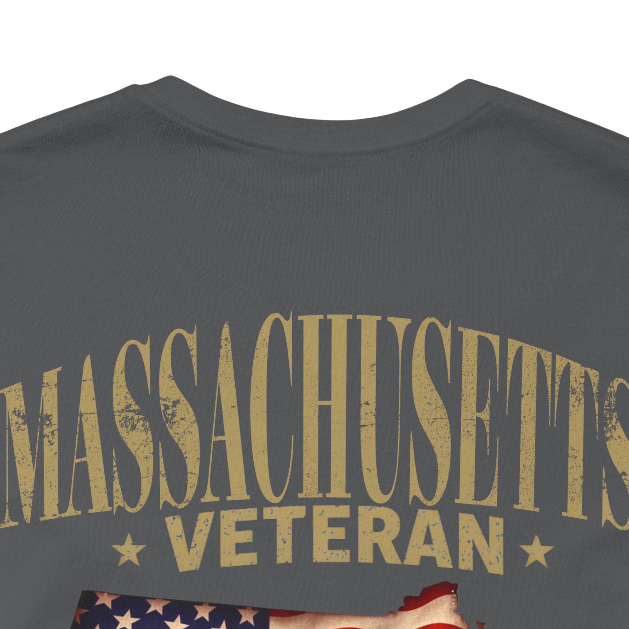 Massachusetts Veteran T-Shirt — American Flag Map Military Tribute Tee - Image 44