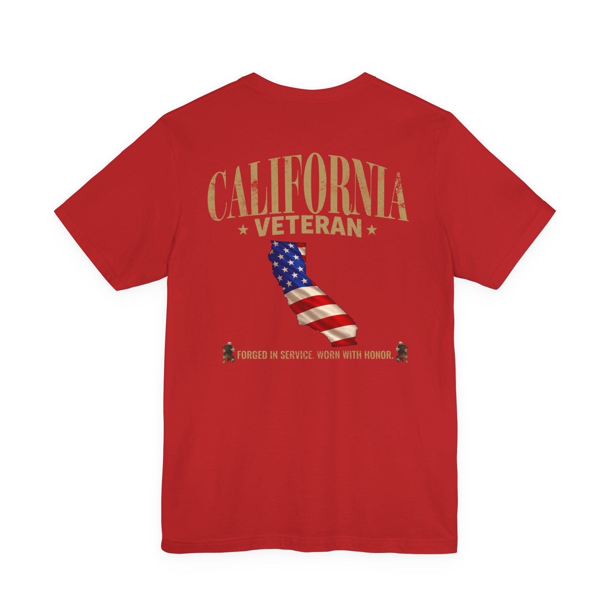 California Veteran T-Shirt — American Flag Map Military Tribute Tee - Image 47