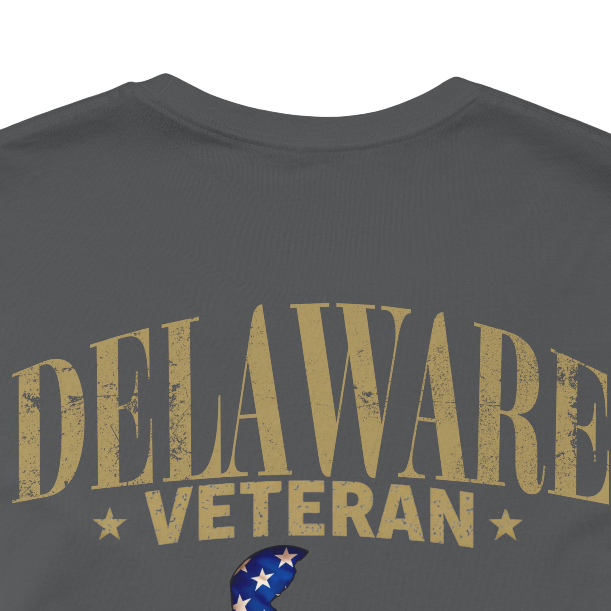 Delaware Veteran T-Shirt — American Flag Map Military Tribute Tee - Image 44