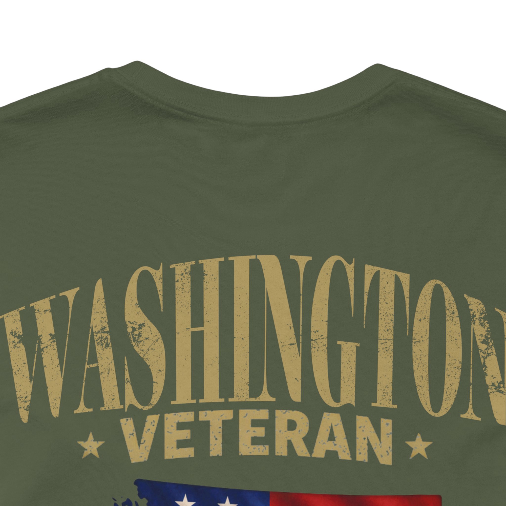 Washington Veteran T-Shirt — American Flag Map Military Tribute Tee - Image 44