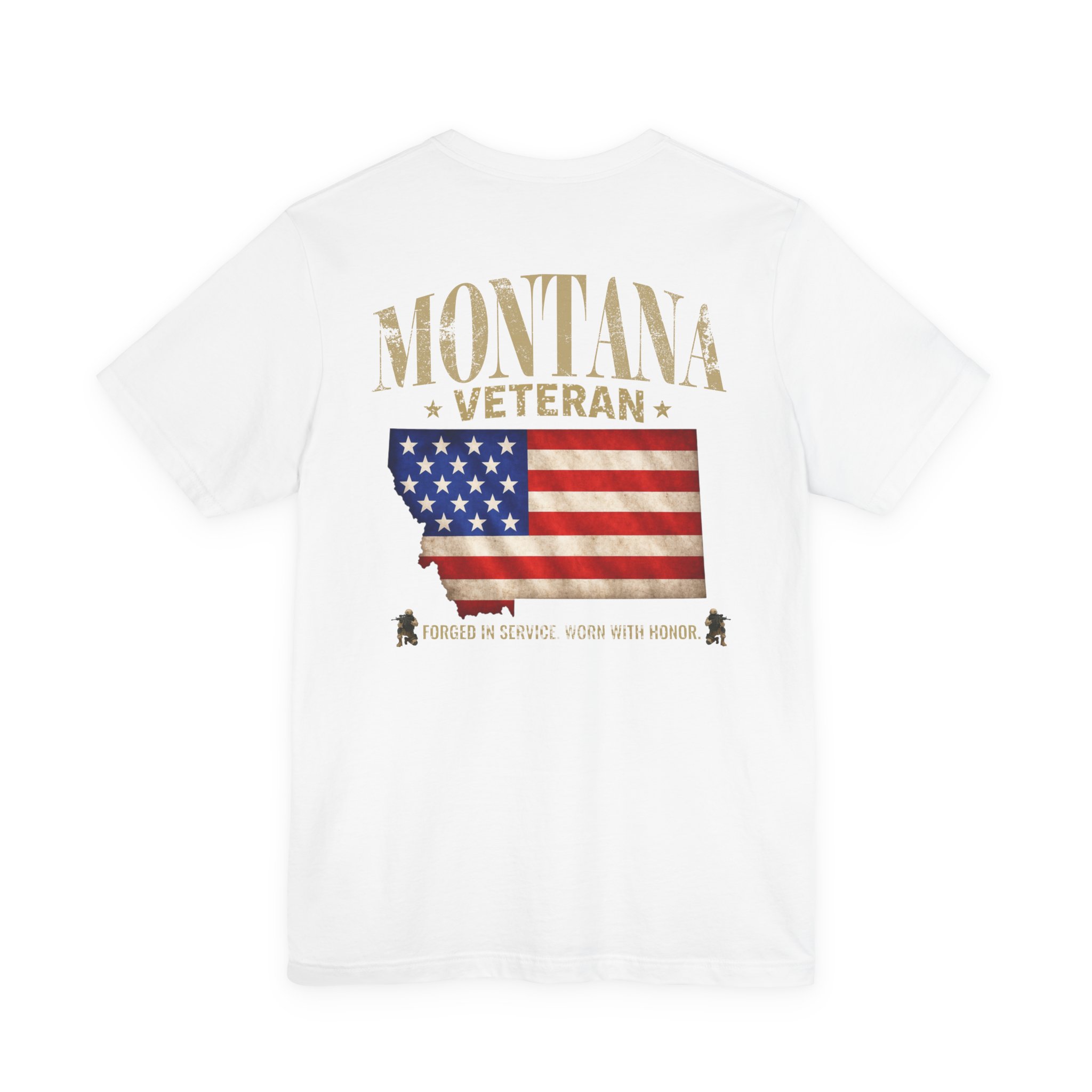 Montana Veteran T-Shirt — American Flag Alaska Map Military Tribute Tee - Image 37