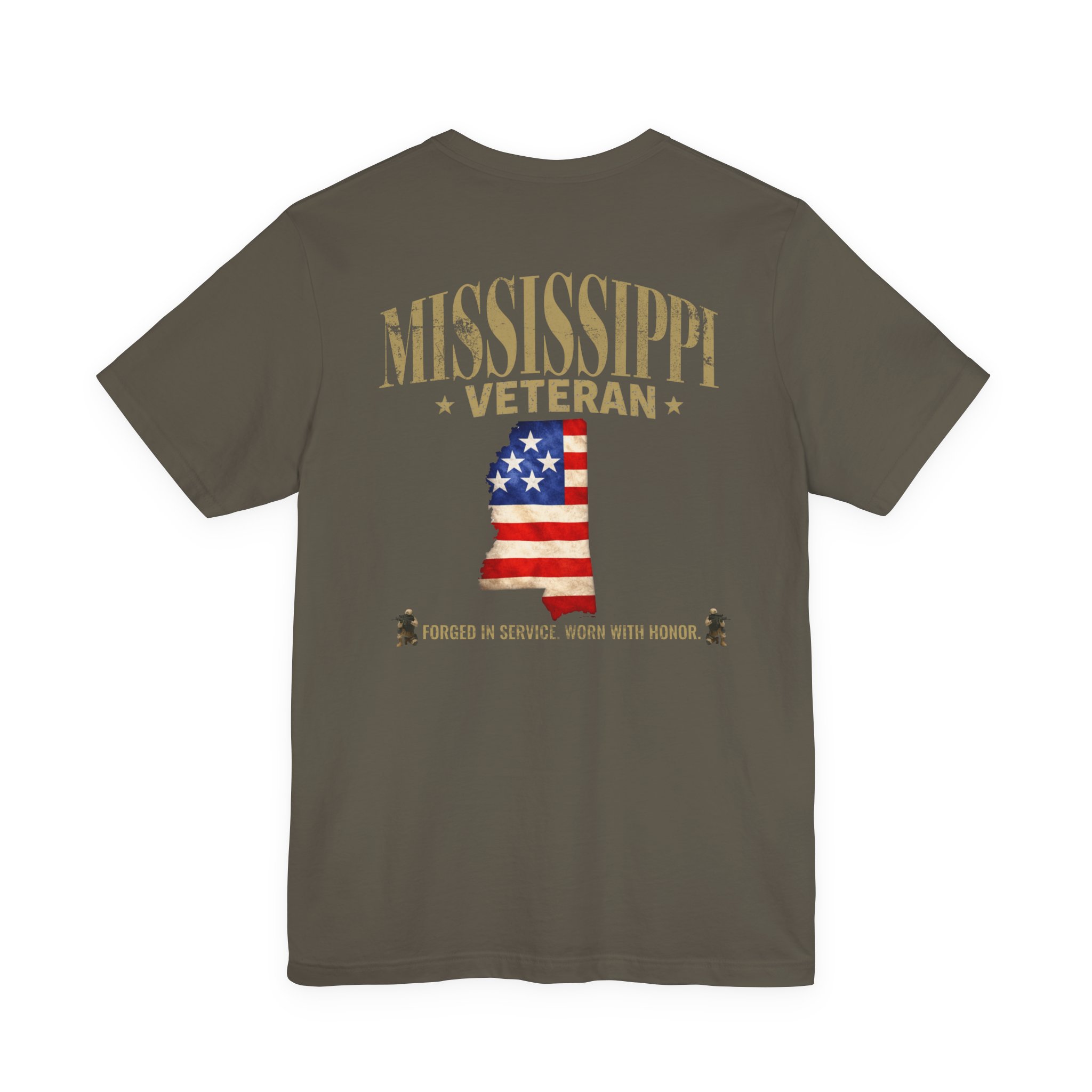 Mississippi Veteran T-Shirt — American Flag Alaska Map Military Tribute Tee - Image 8