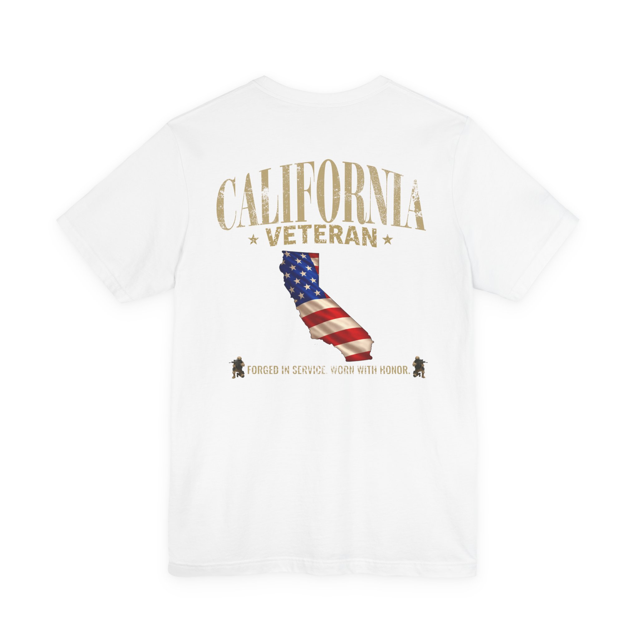 California Veteran T-Shirt — American Flag Map Military Tribute Tee - Image 17