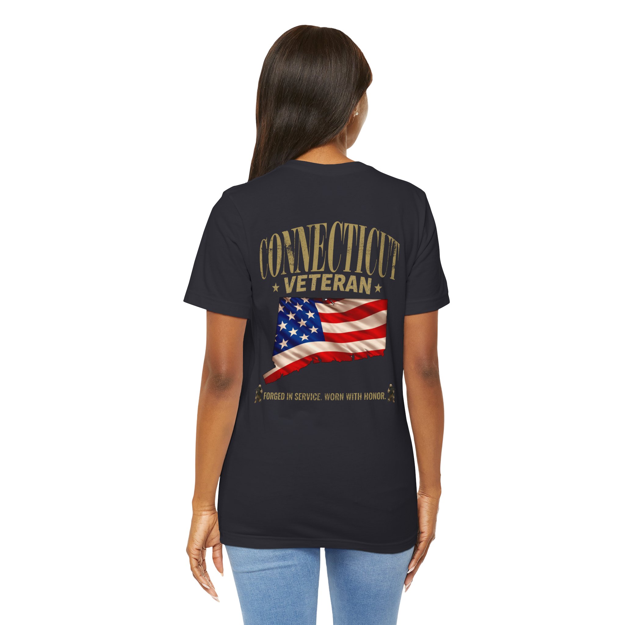 Connecticut Veteran T-Shirt — American Flag Alaska Map Military Tribute Tee - Image 30