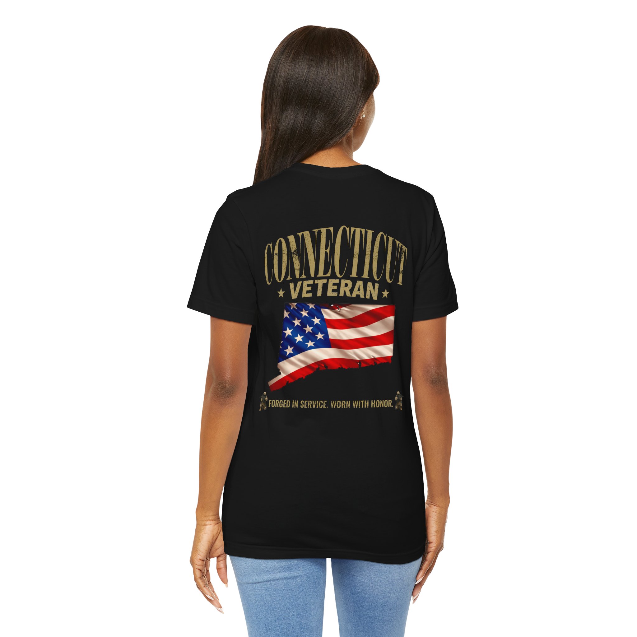 Connecticut Veteran T-Shirt — American Flag Alaska Map Military Tribute Tee - Image 15