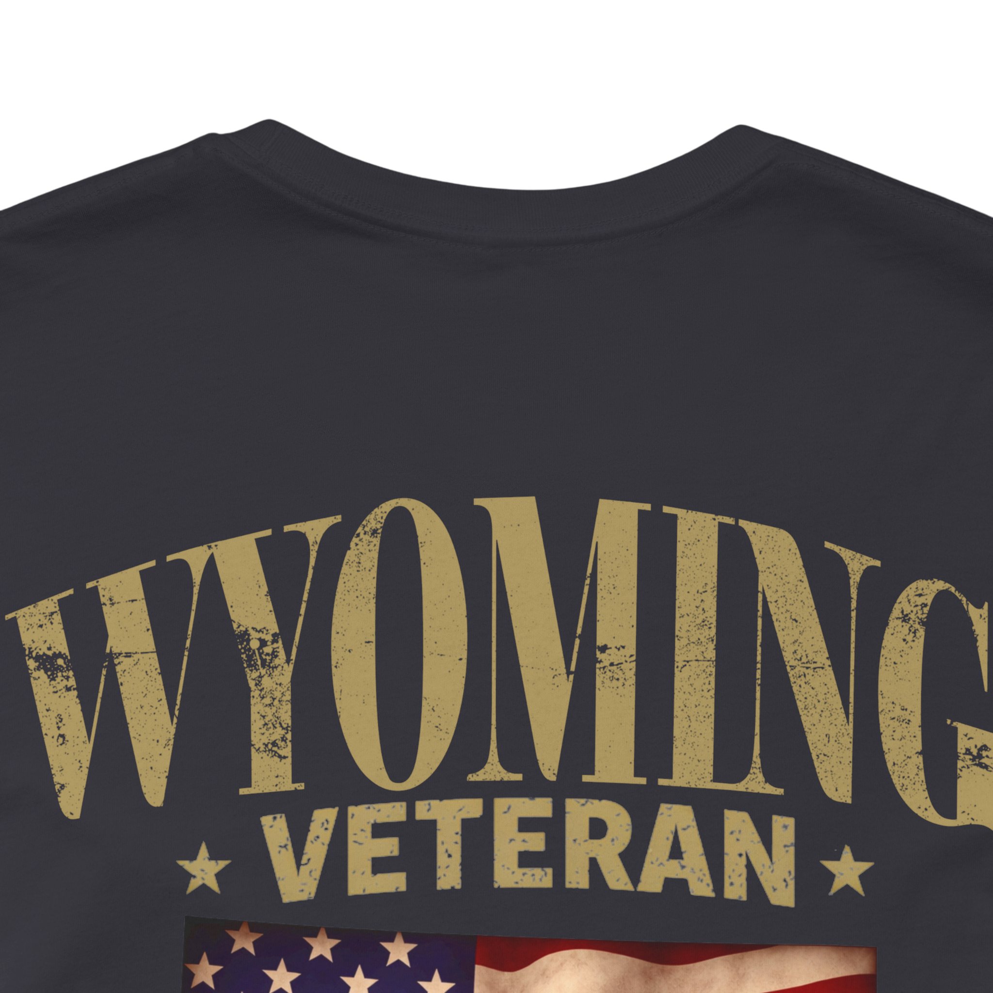 Wyoming Veteran T-Shirt — American Flag Map Military Tribute Tee - Image 19