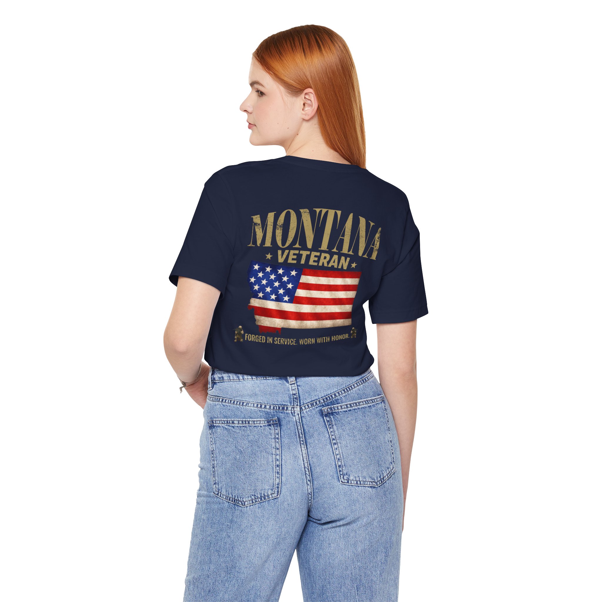 Montana Veteran T-Shirt — American Flag Alaska Map Military Tribute Tee - Image 20