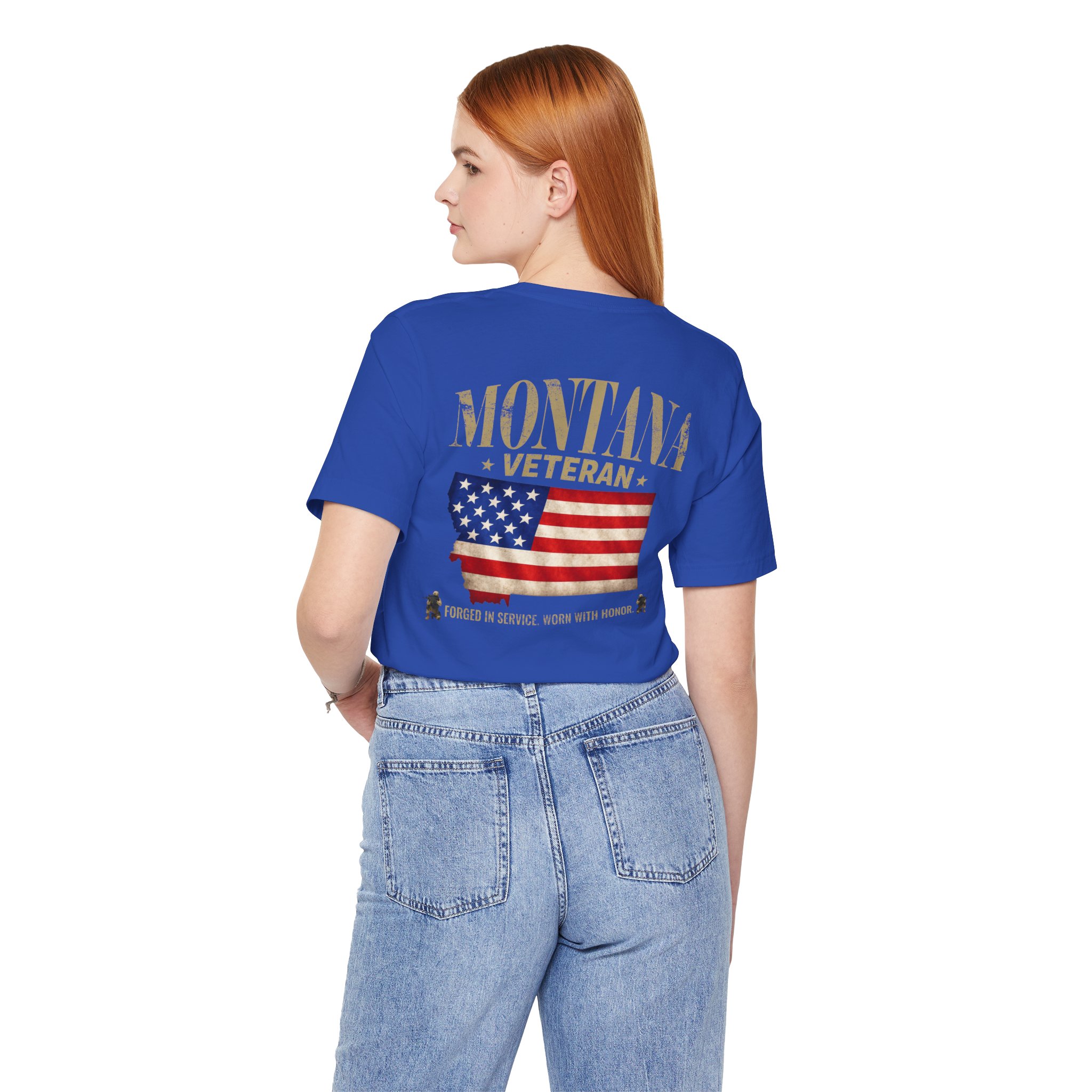 Montana Veteran T-Shirt — American Flag Alaska Map Military Tribute Tee - Image 32