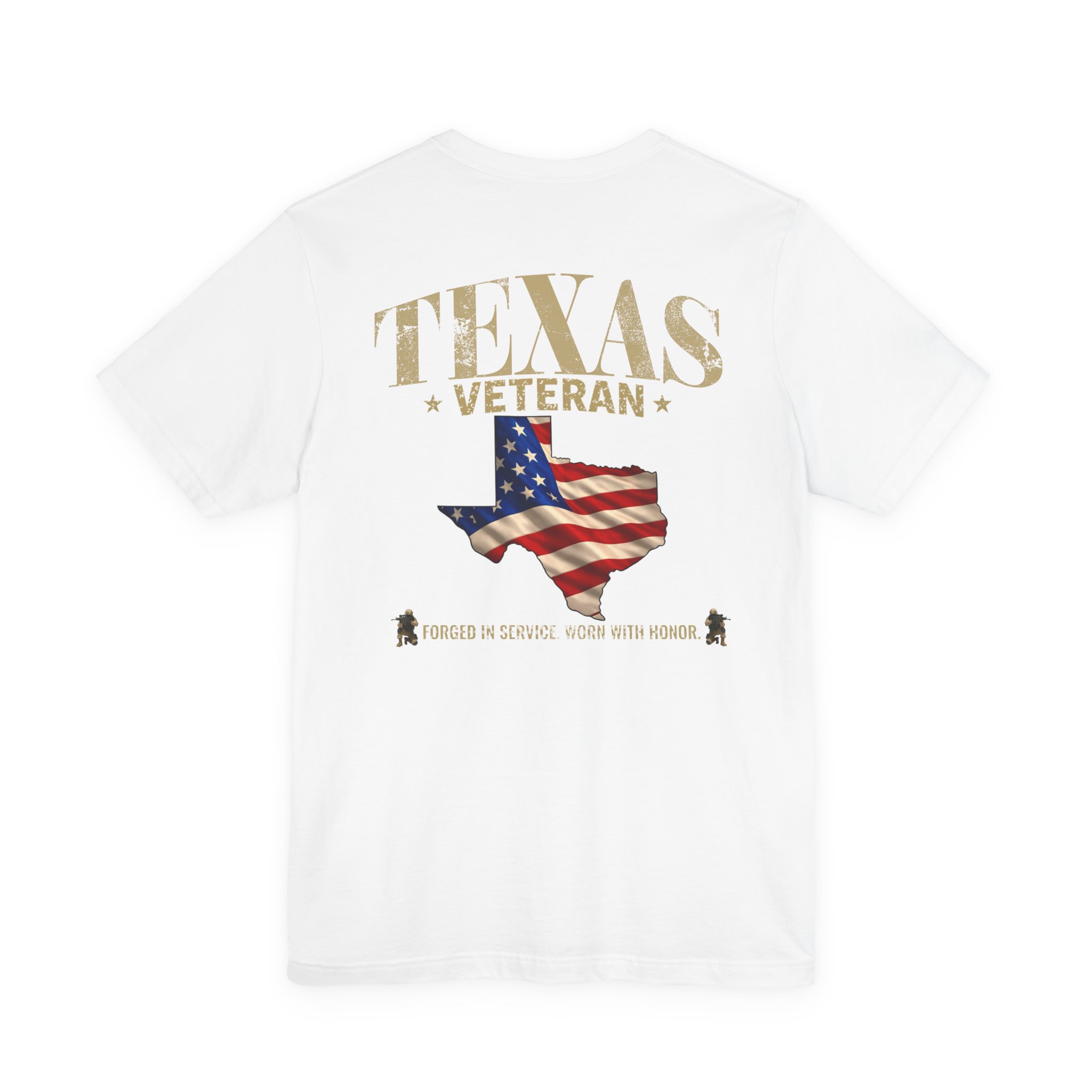Texas Veteran T-Shirt — American Flag Map Military Tribute Tee - Image 42