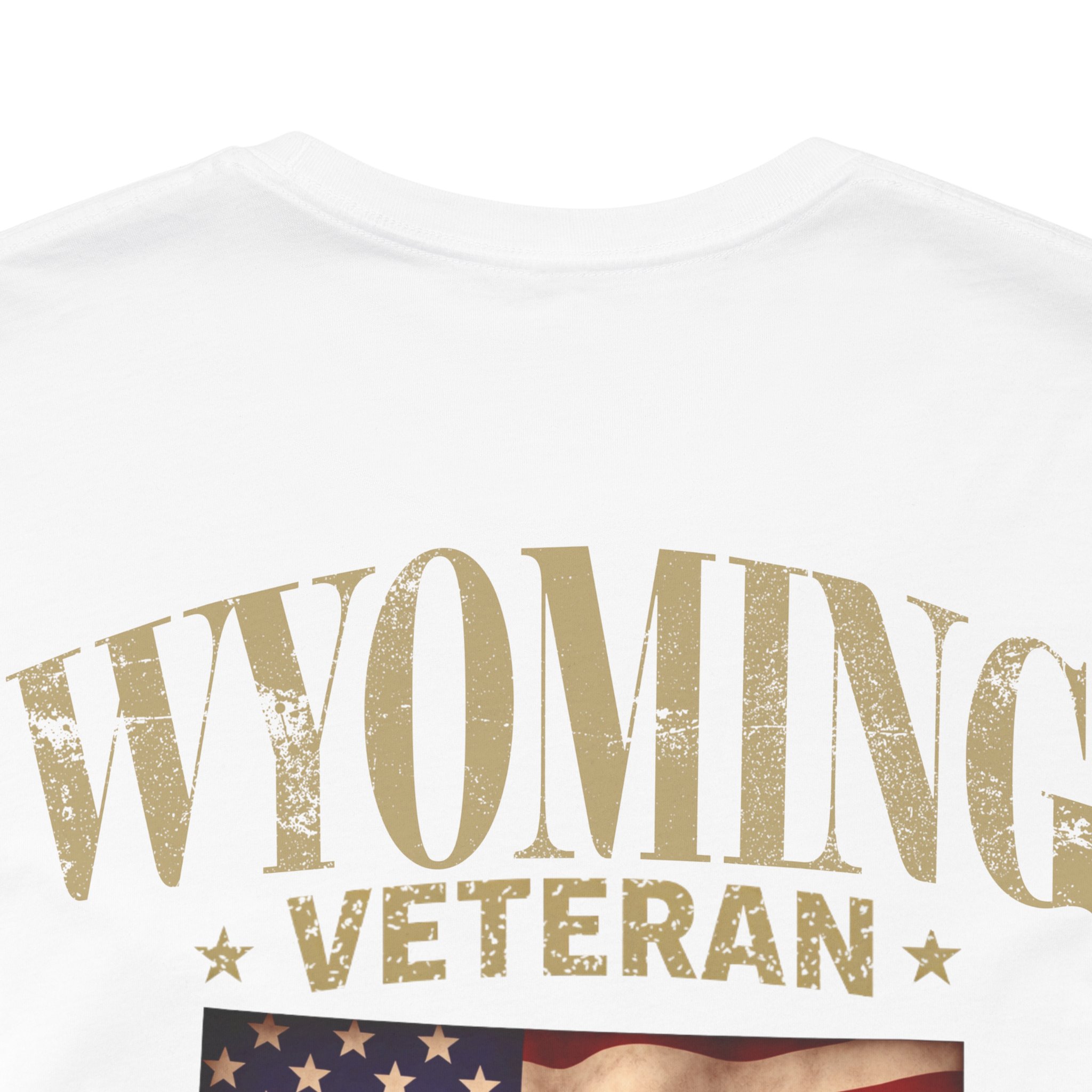 Wyoming Veteran T-Shirt — American Flag Map Military Tribute Tee - Image 23