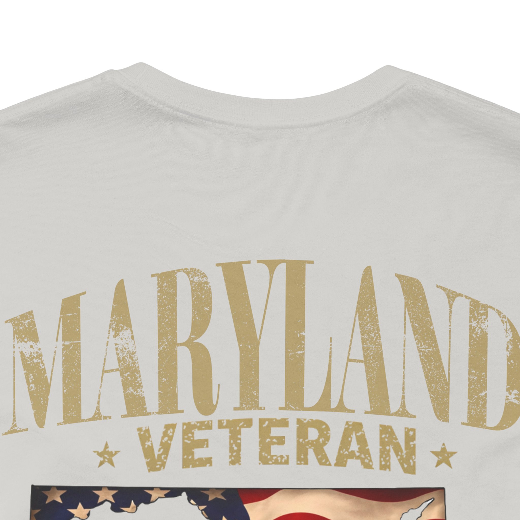 Maryland Veteran T-Shirt — American Flag Map Military Tribute Tee - Image 19