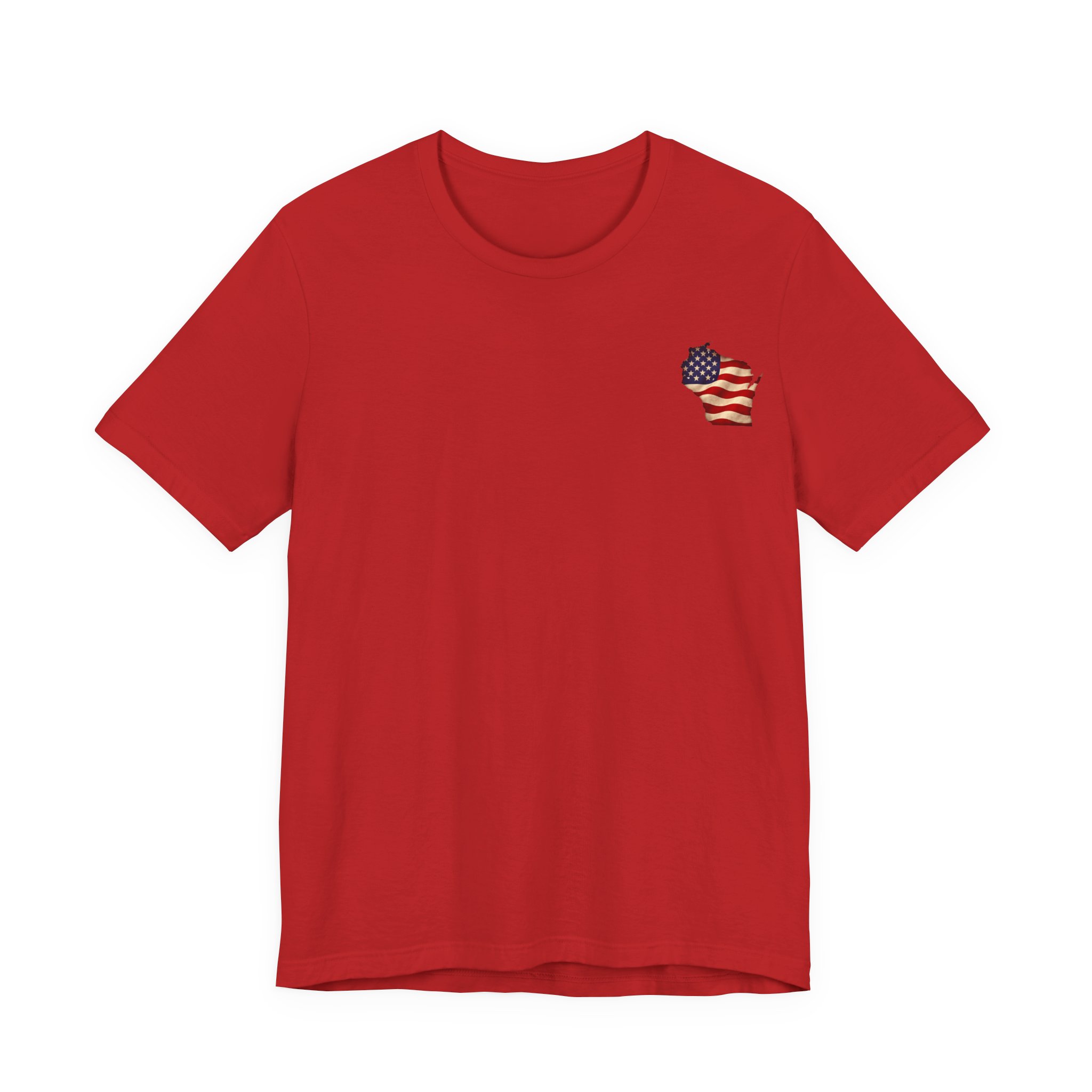 Wisconsin Veteran T-Shirt — American Flag Map Military Tribute Tee - Image 46
