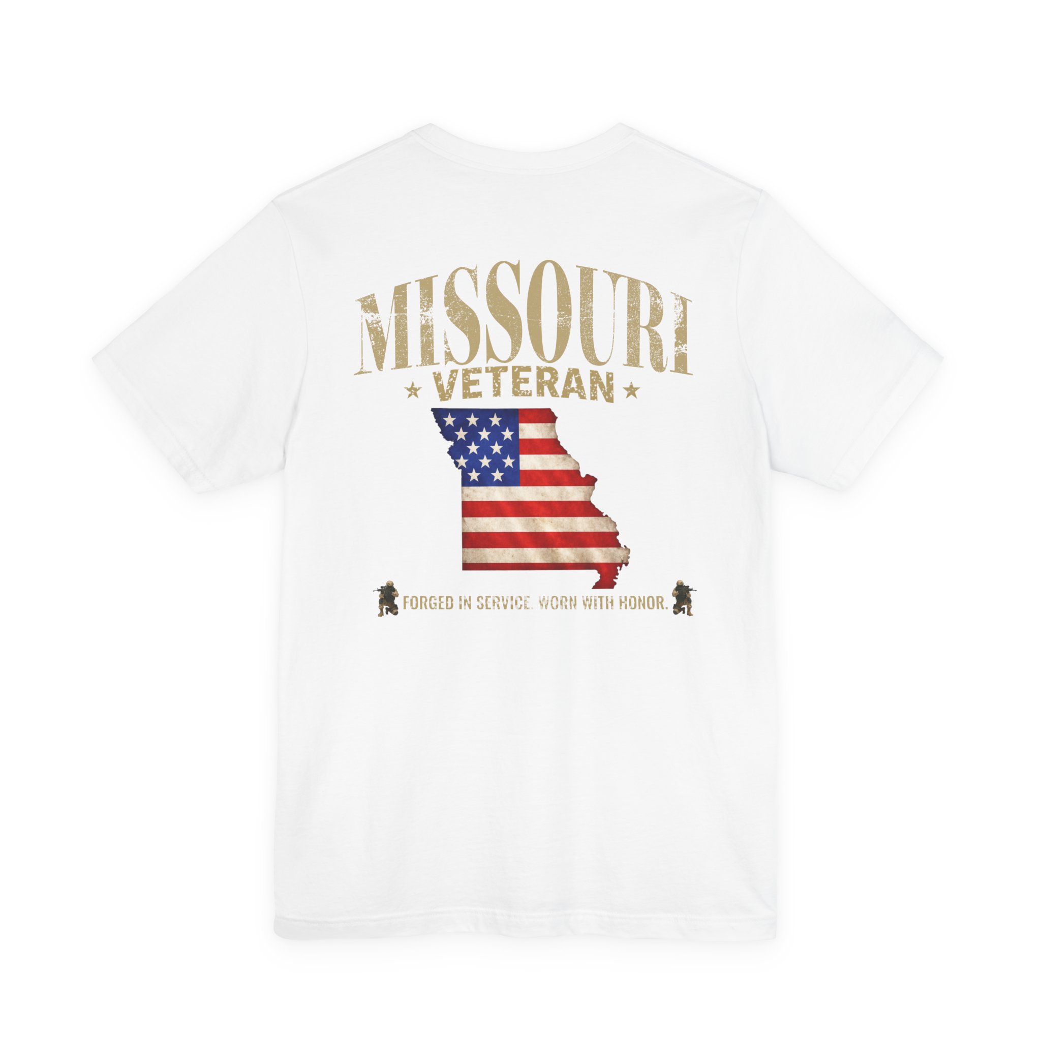 Missouri Veteran T-Shirt — American Flag Map Military Tribute Tee - Image 17