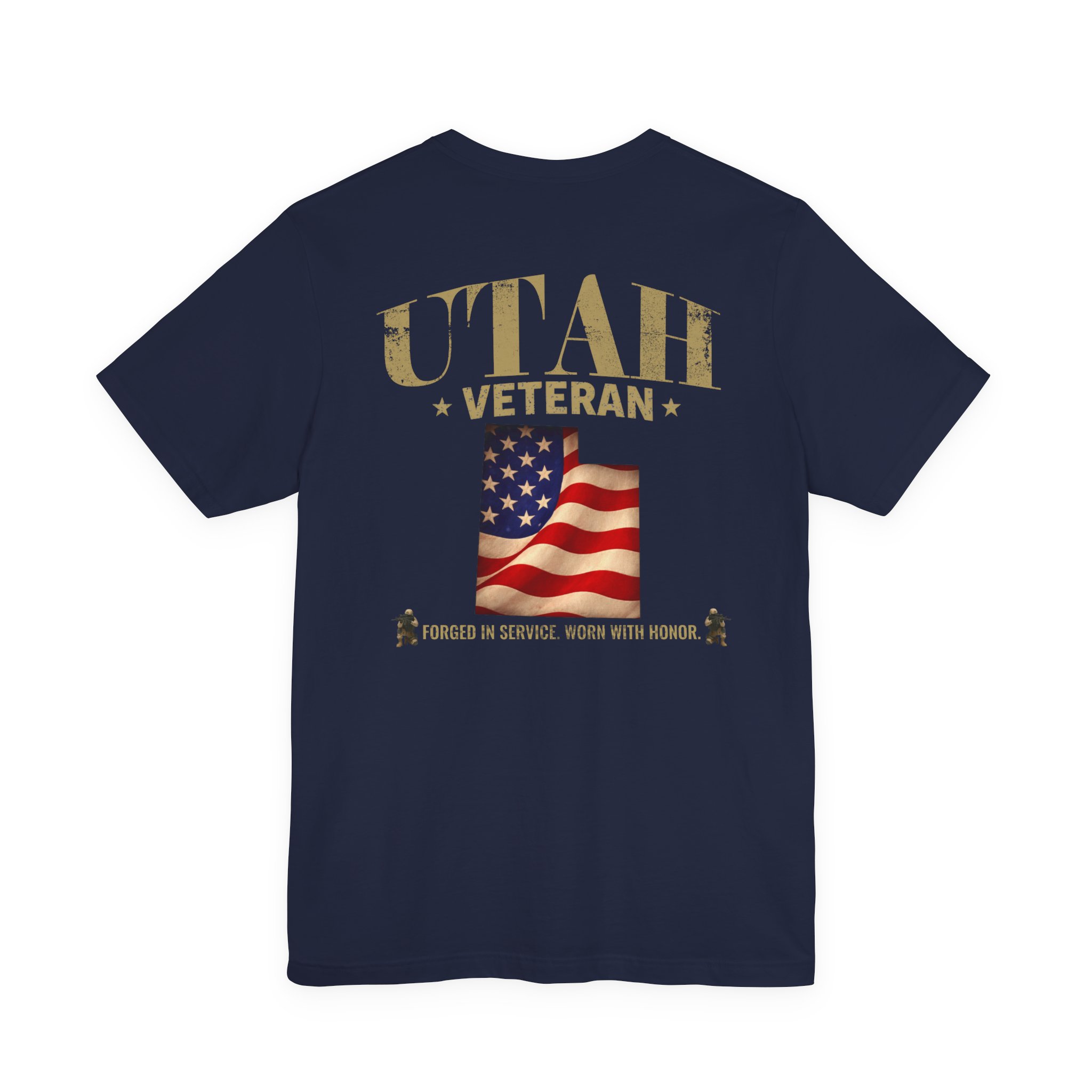 Utah Veteran T-Shirt — American Flag Map Military Tribute Tee - Image 37