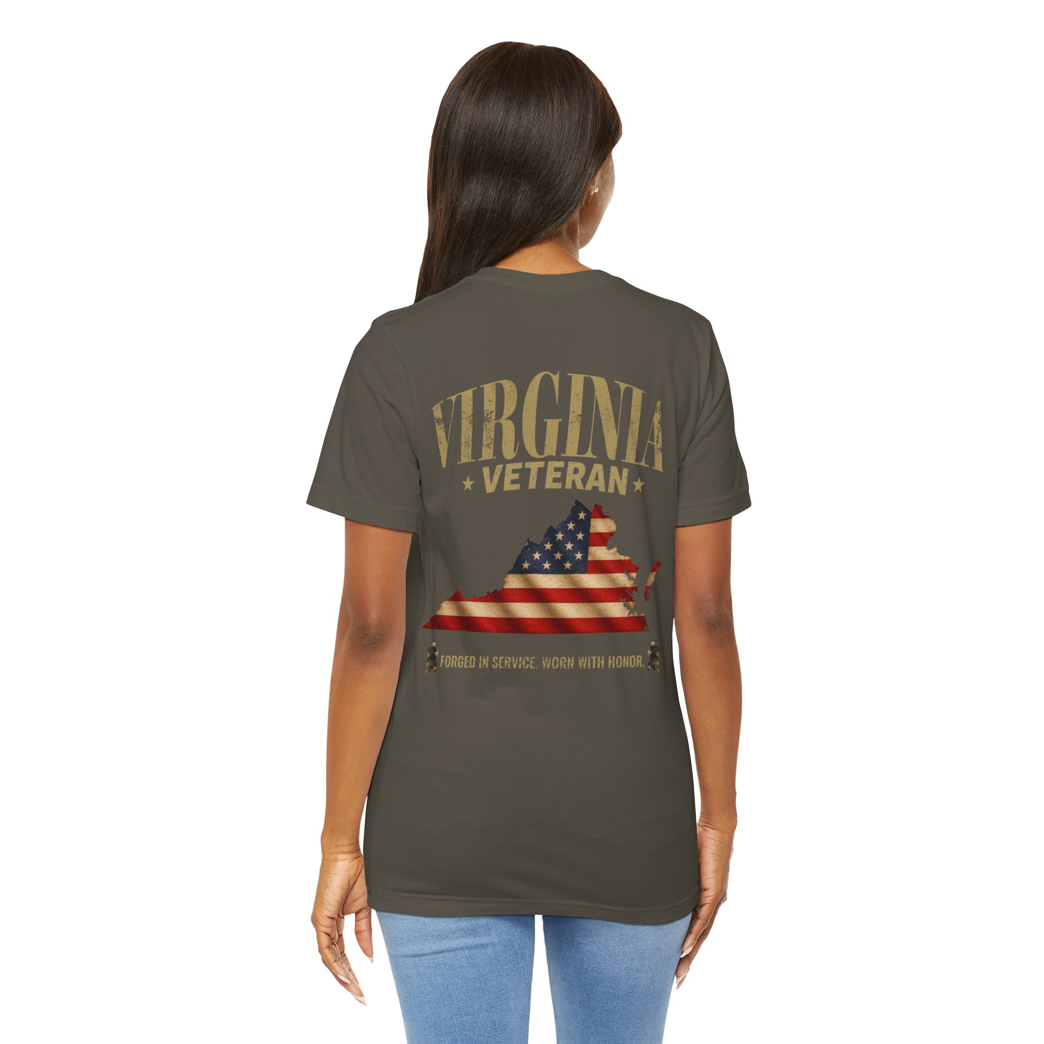 Virginia Veteran T-Shirt — American Flag Map Military Tribute Tee - Image 20