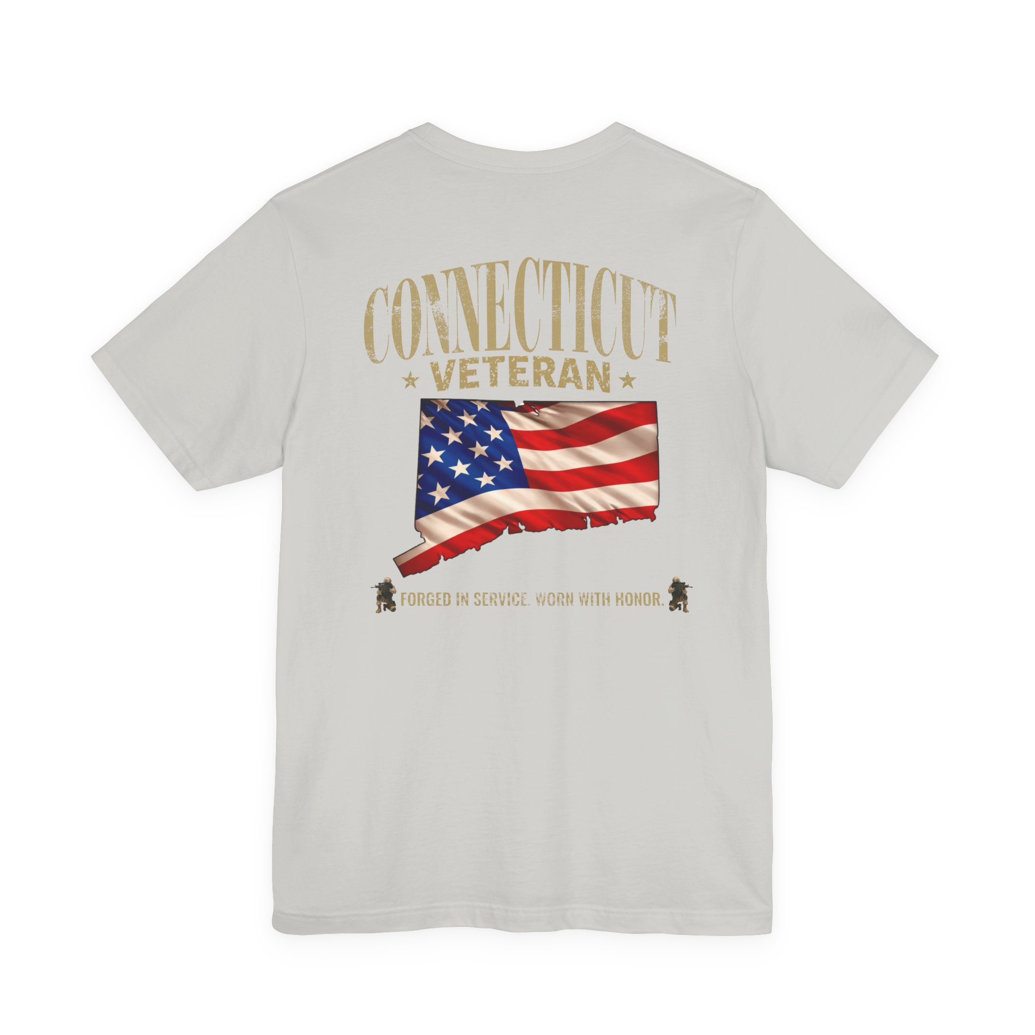 Connecticut Veteran T-Shirt — American Flag Alaska Map Military Tribute Tee - Image 17