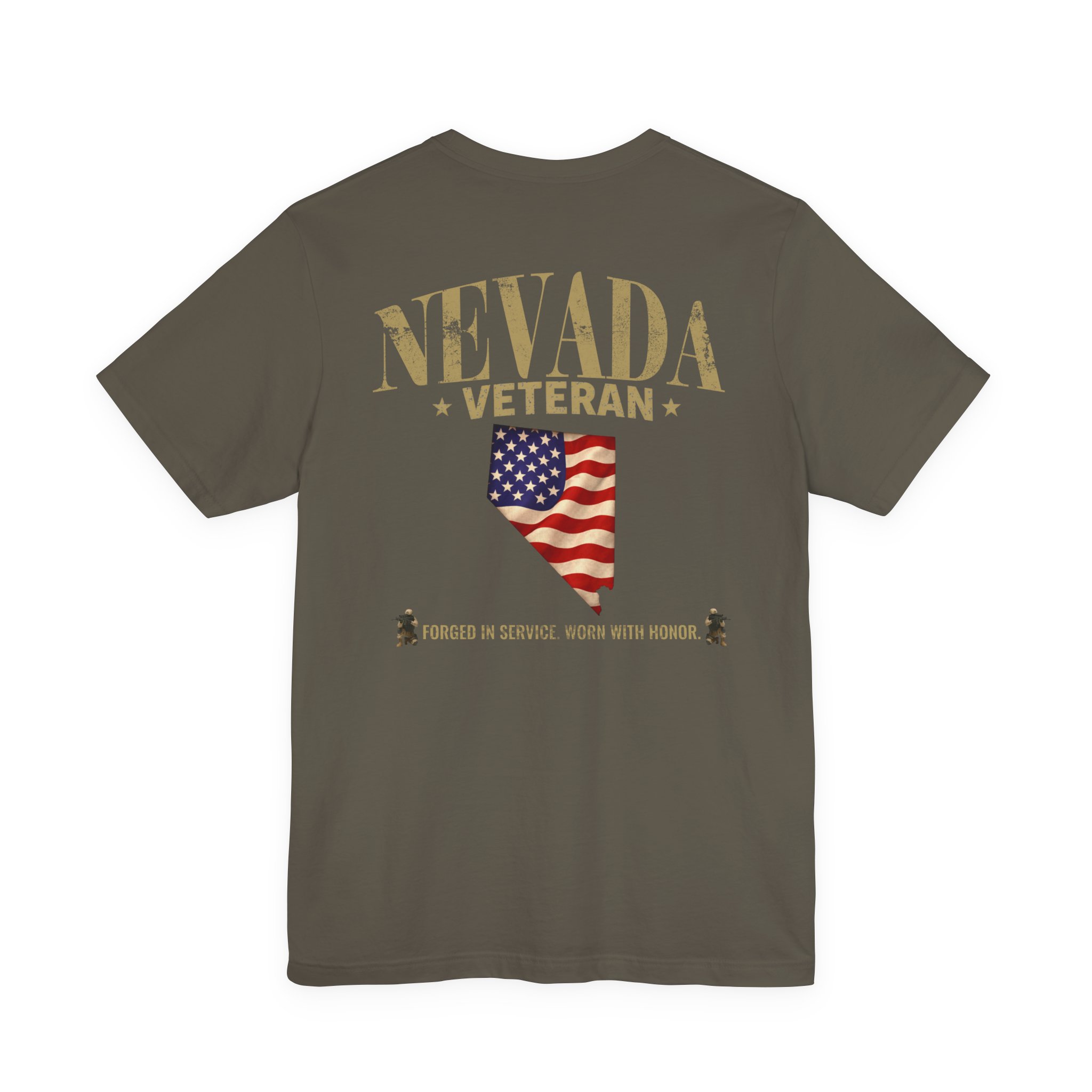 Nevada Veteran T-Shirt — American Flag Alaska Map Military Tribute Tee - Image 8