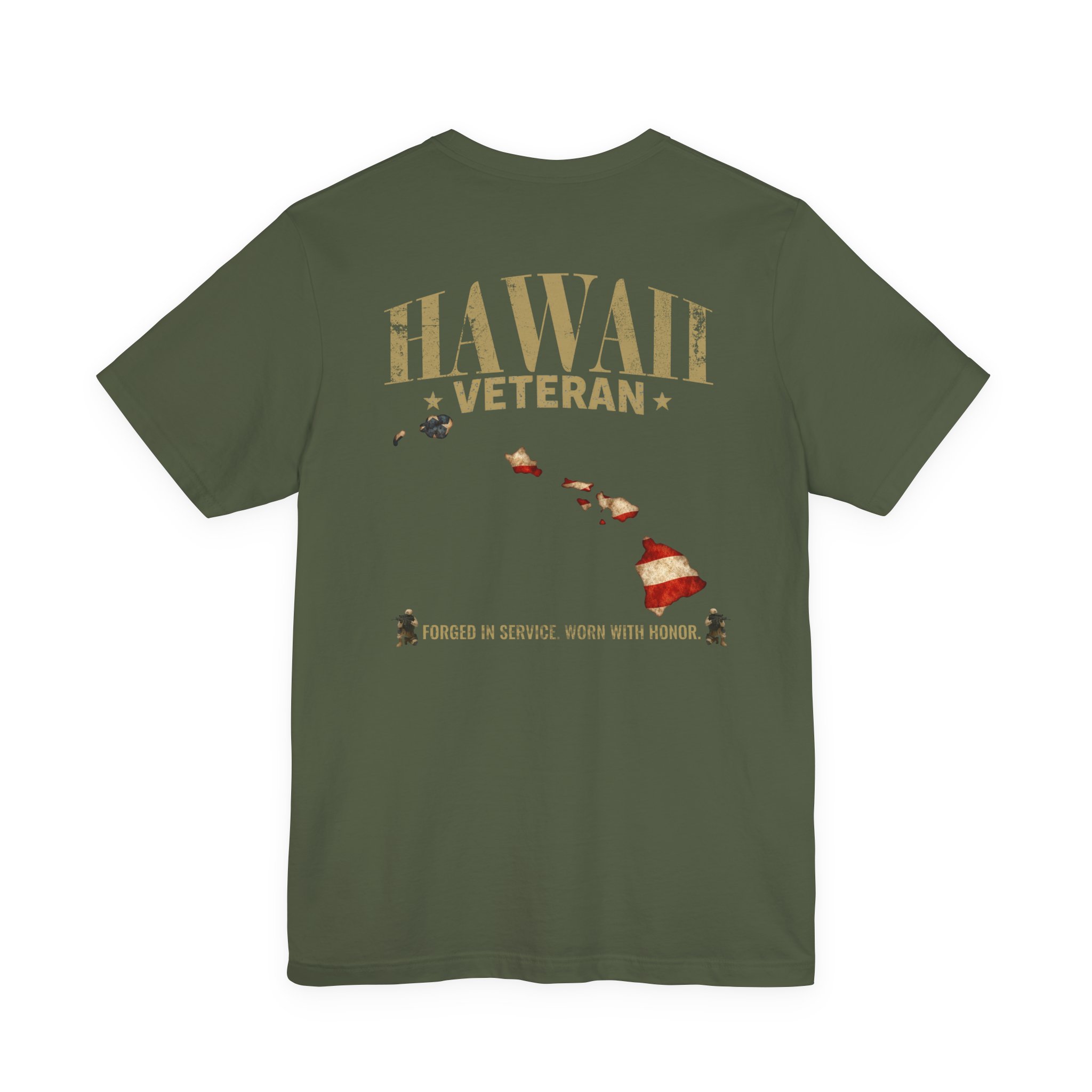 Hawaii Veteran T-Shirt — American Flag Map Military Tribute Tee - Image 32