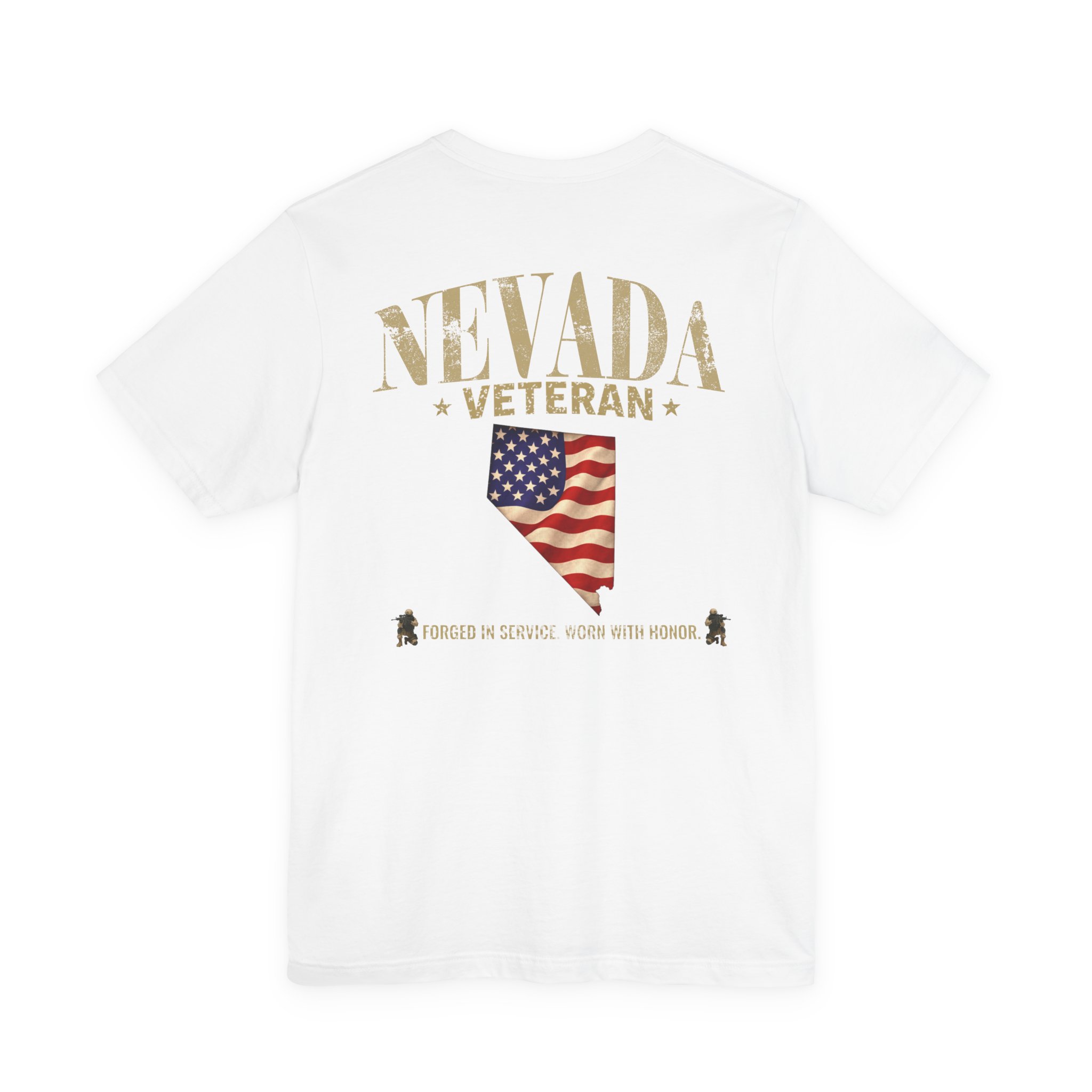 Nevada Veteran T-Shirt — American Flag Alaska Map Military Tribute Tee - Image 37