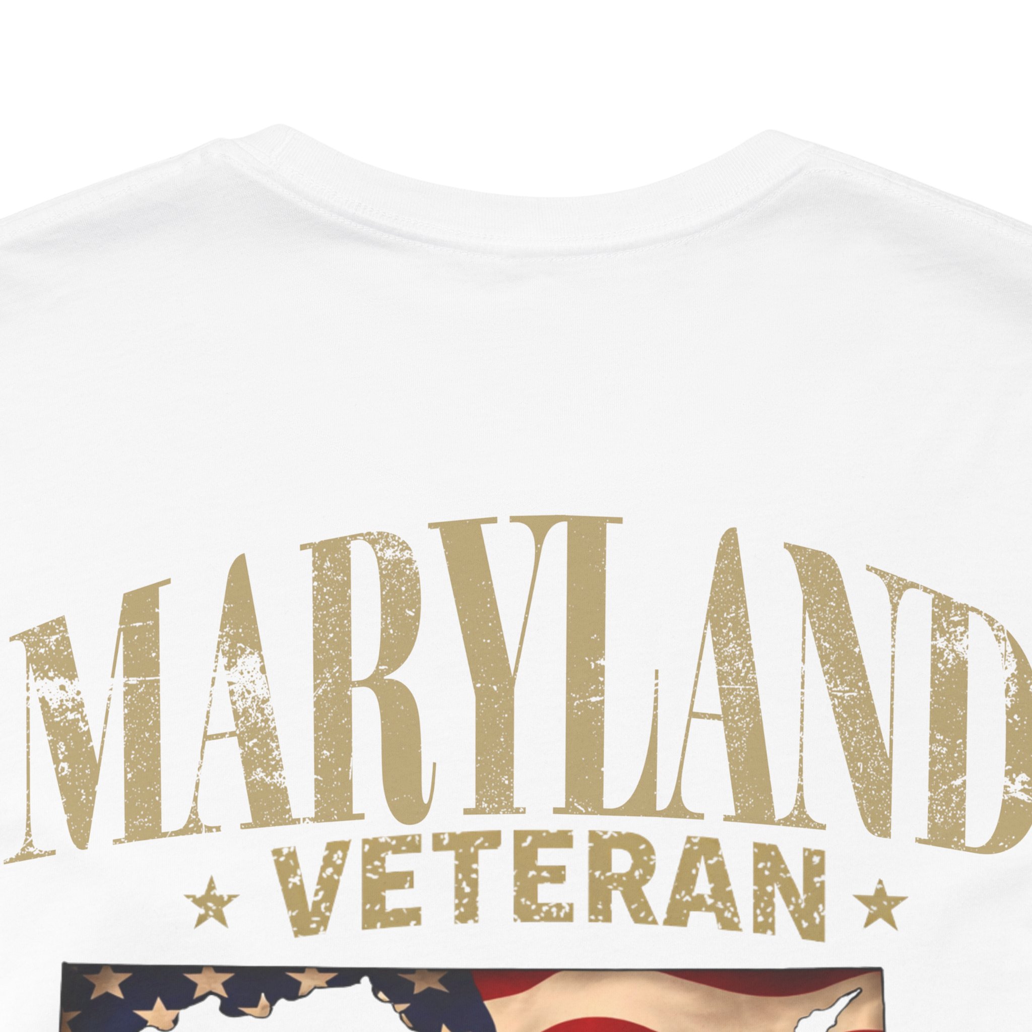 Maryland Veteran T-Shirt — American Flag Map Military Tribute Tee - Image 11