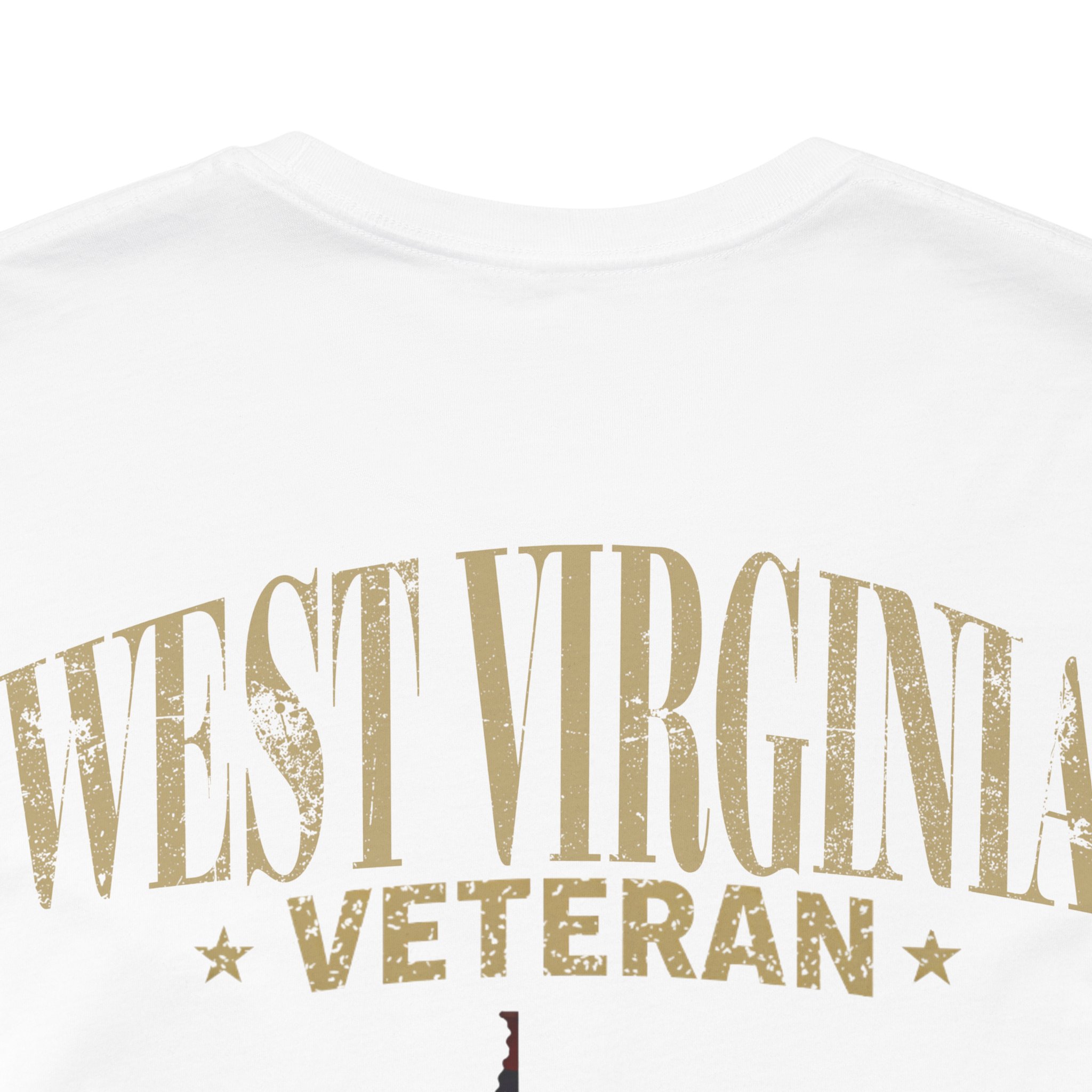 West Virginia Veteran T-Shirt — American Flag Map Military Tribute Tee - Image 24