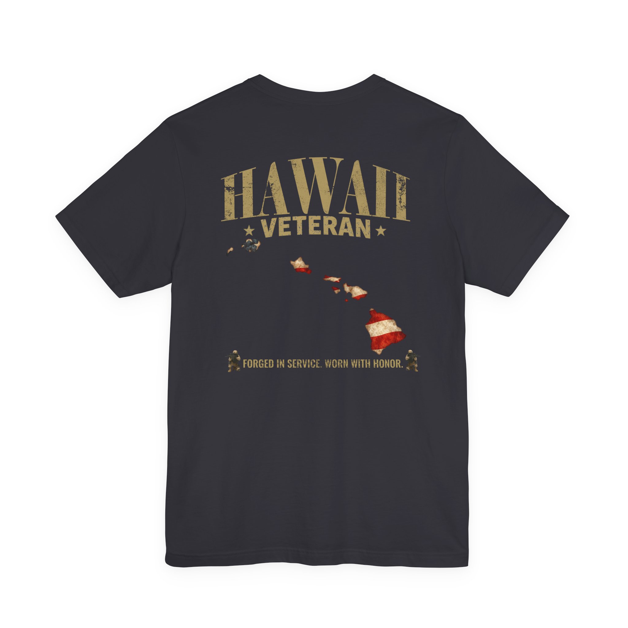 Hawaii Veteran T-Shirt — American Flag Map Military Tribute Tee - Image 27