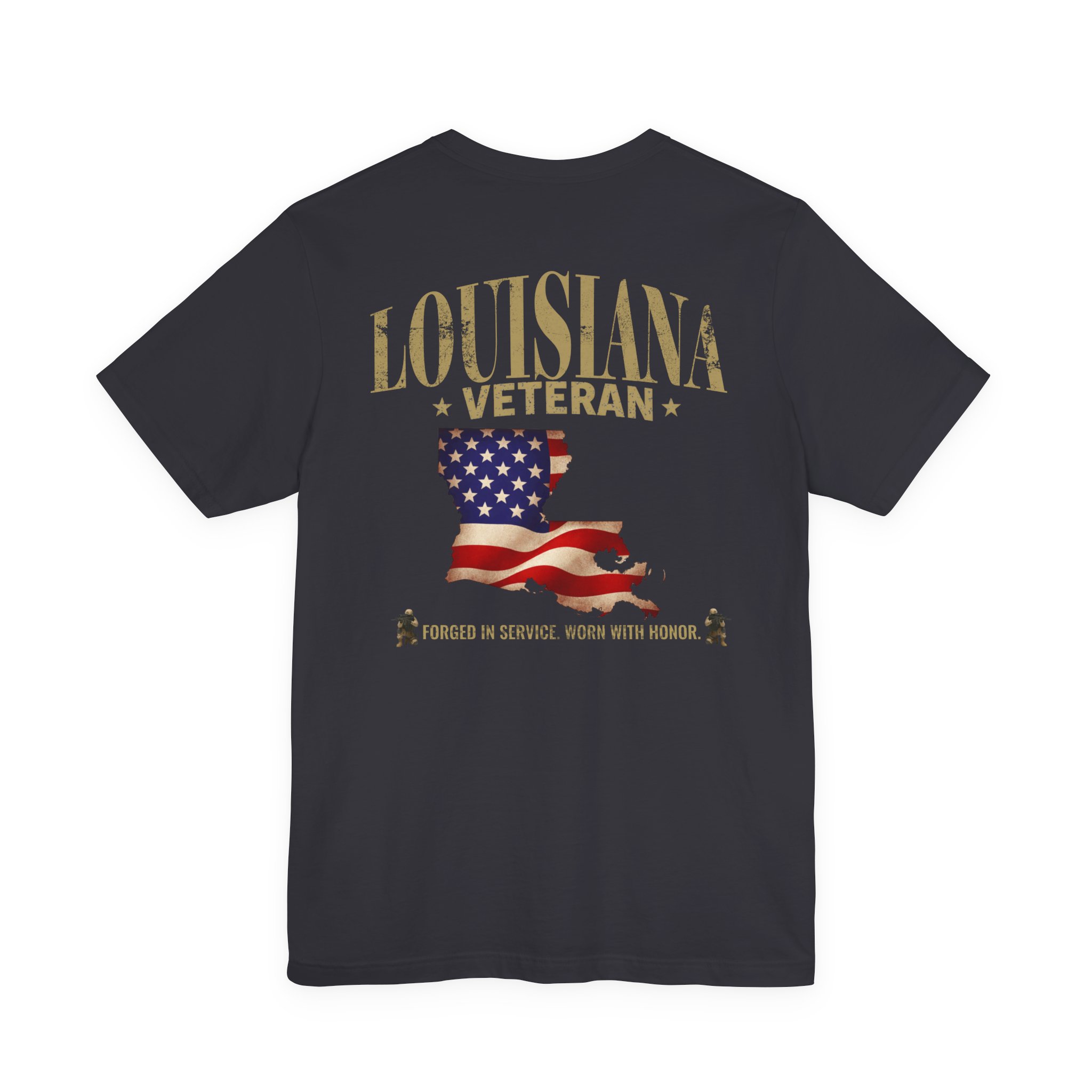 Louisiana Veteran T-Shirt — American Flag Alaska Map Military Tribute Tee - Image 17