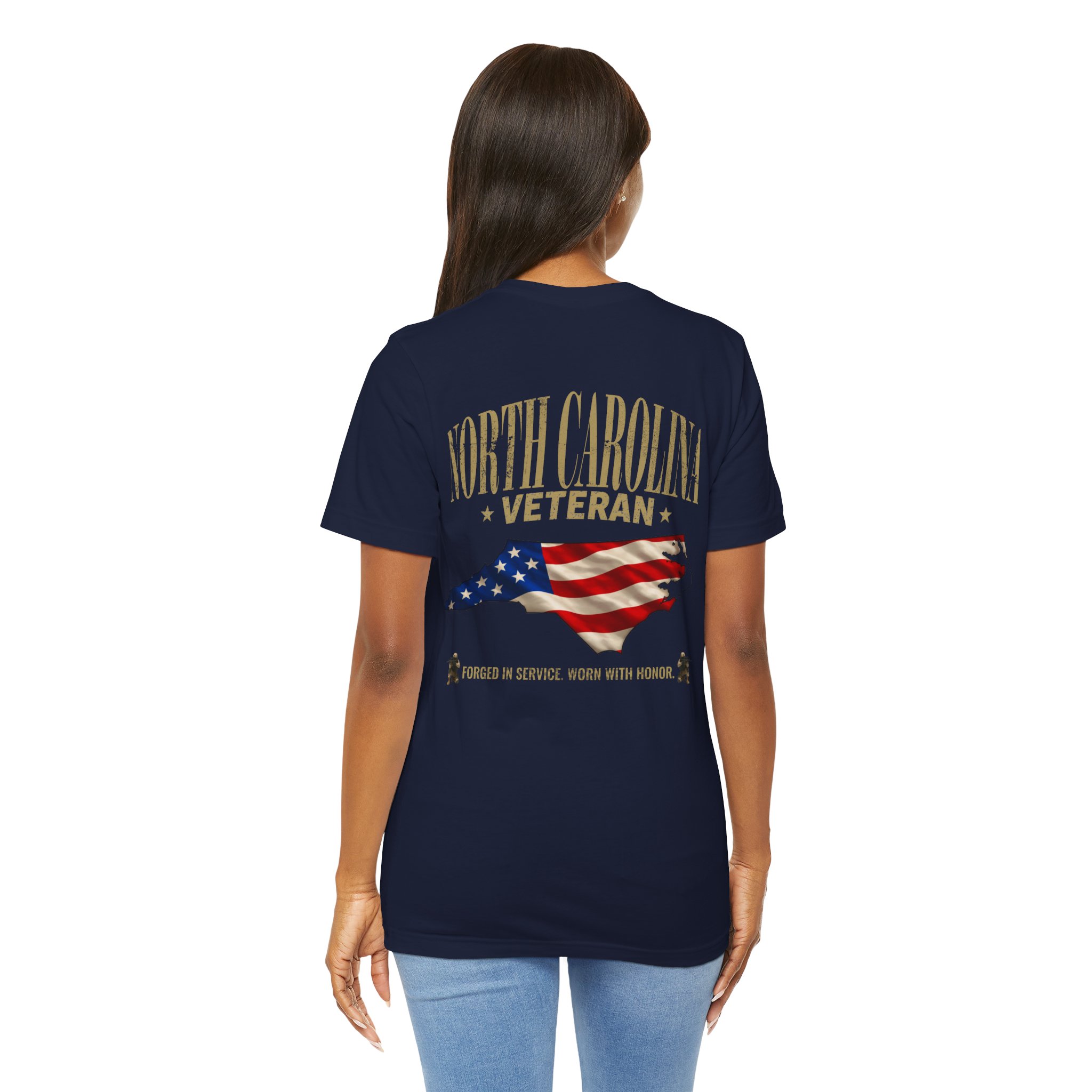 North Carolina Veteran T-Shirt — American Flag Map Military Tribute Tee - Image 40