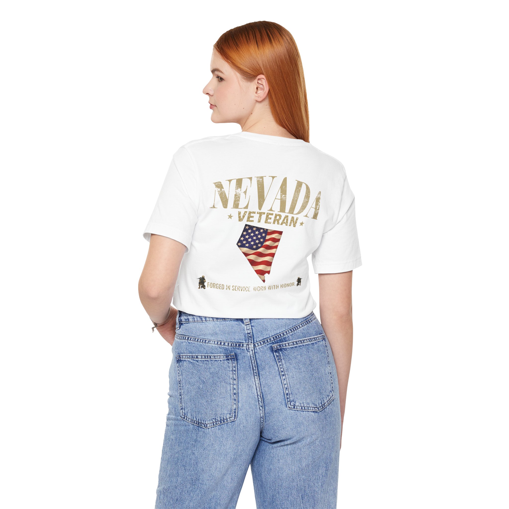Nevada Veteran T-Shirt — American Flag Alaska Map Military Tribute Tee - Image 36