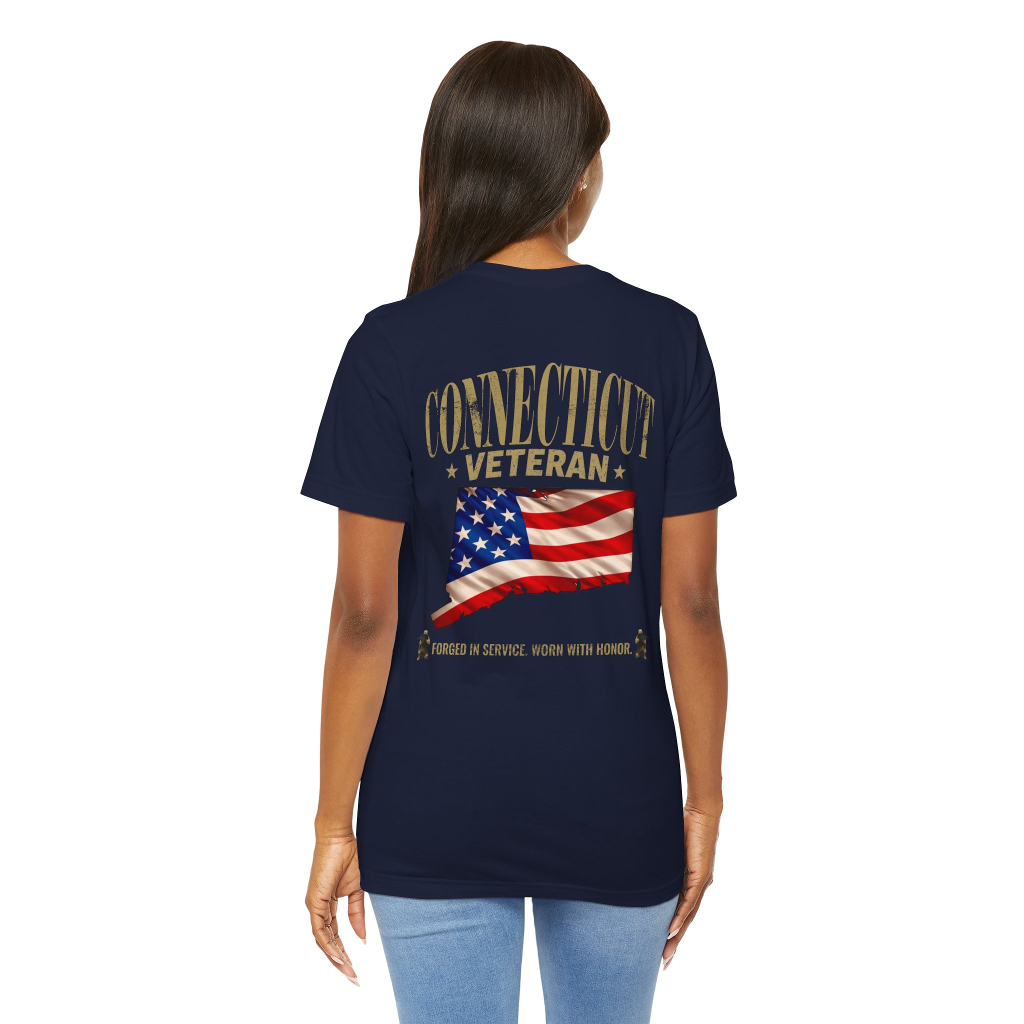 Connecticut Veteran T-Shirt — American Flag Alaska Map Military Tribute Tee - Image 50