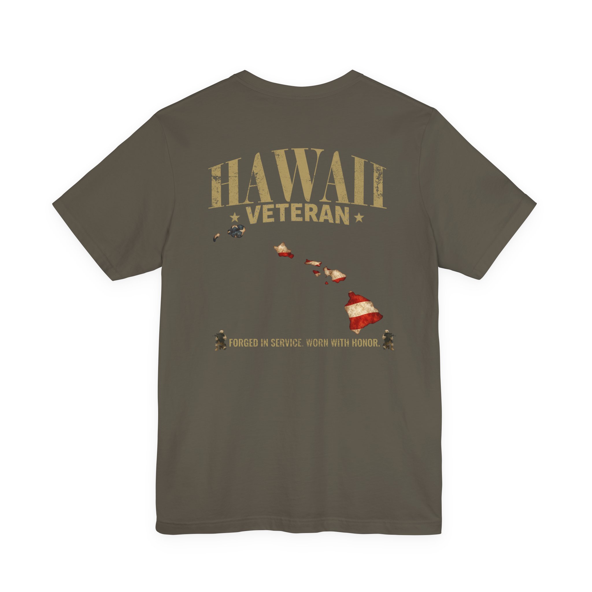 Hawaii Veteran T-Shirt — American Flag Map Military Tribute Tee - Image 22