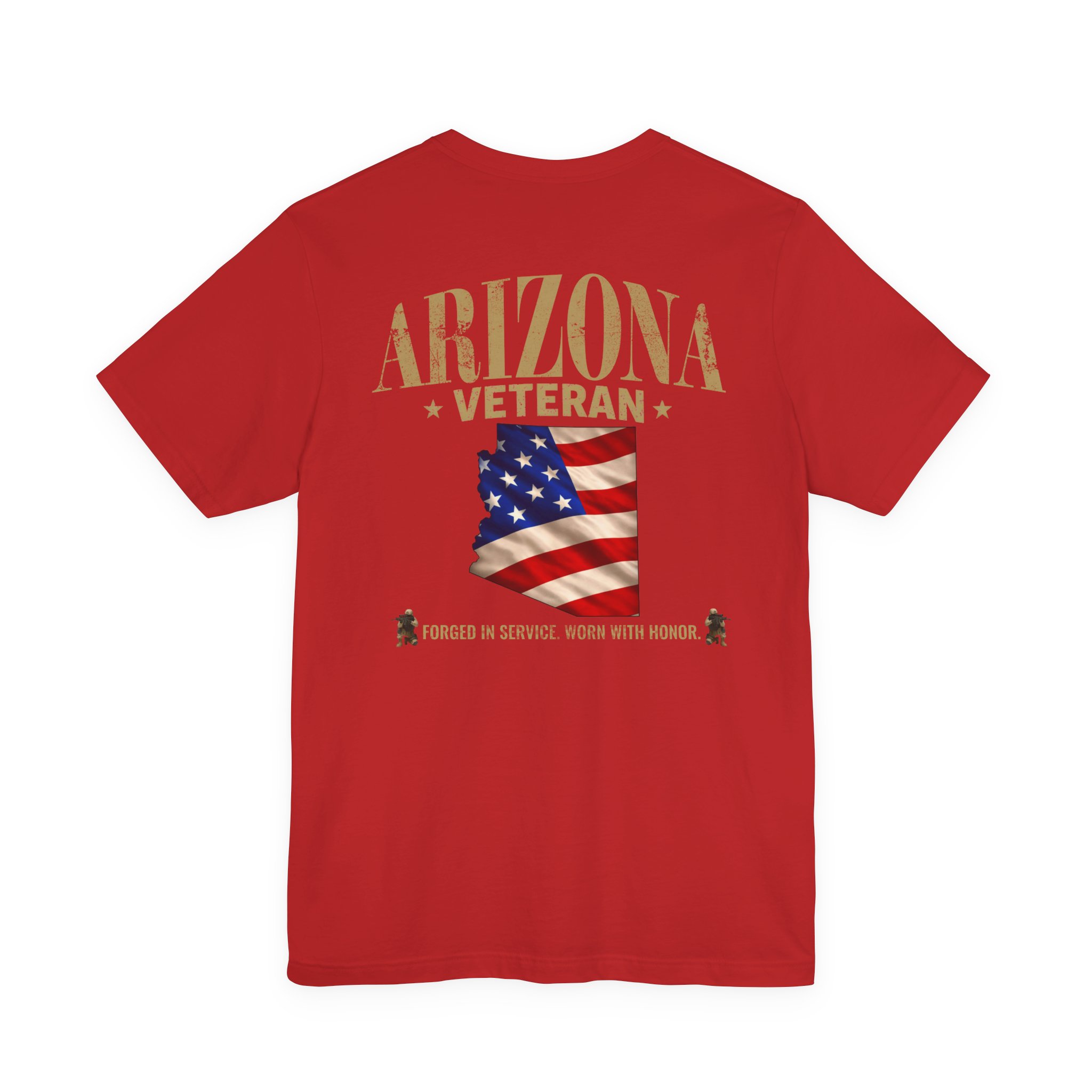 Arizona Veteran T-Shirt — American Flag Map Military Tribute Tee - Image 47