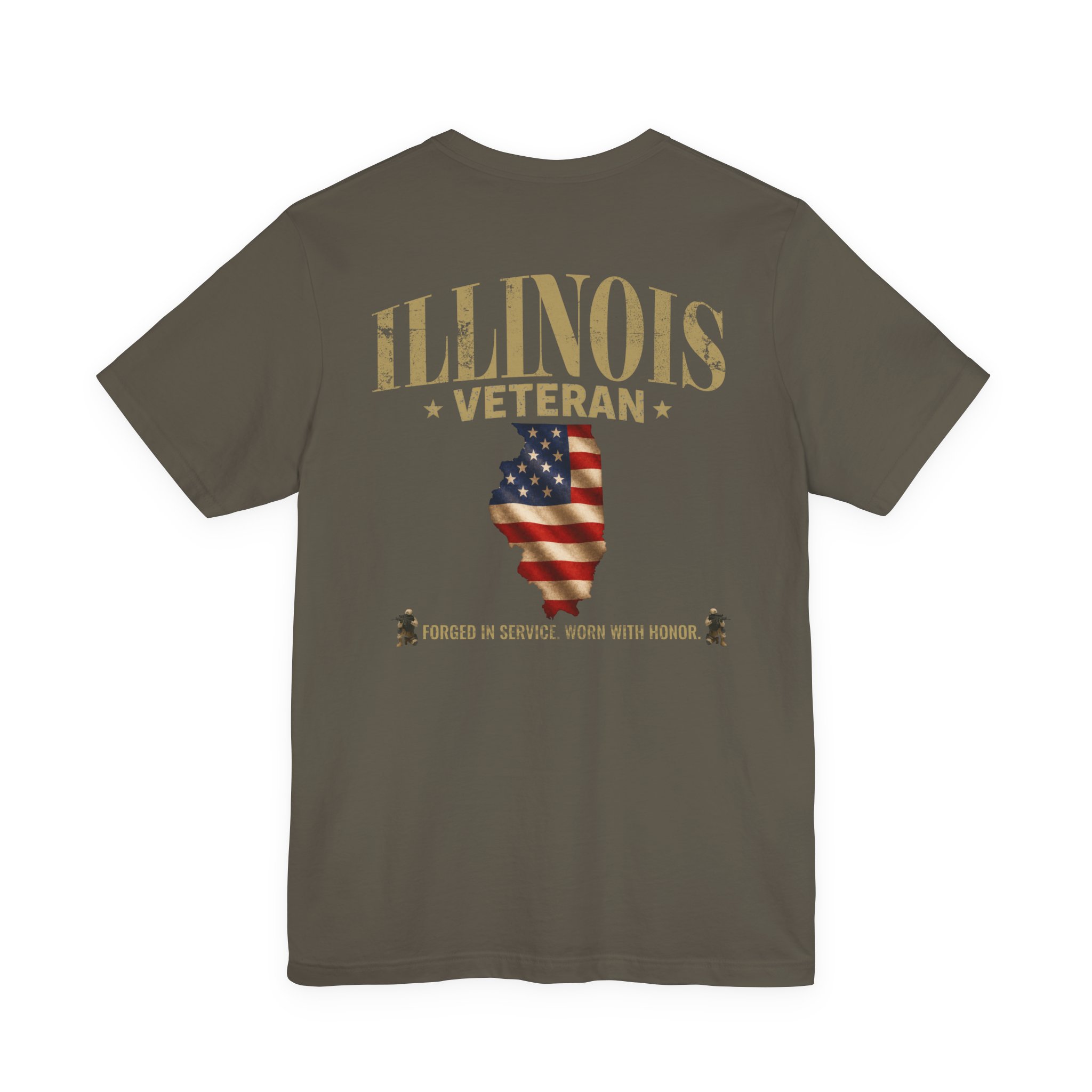 Illinois Veteran T-Shirt — American Flag Alaska Map Military Tribute Tee - Image 22
