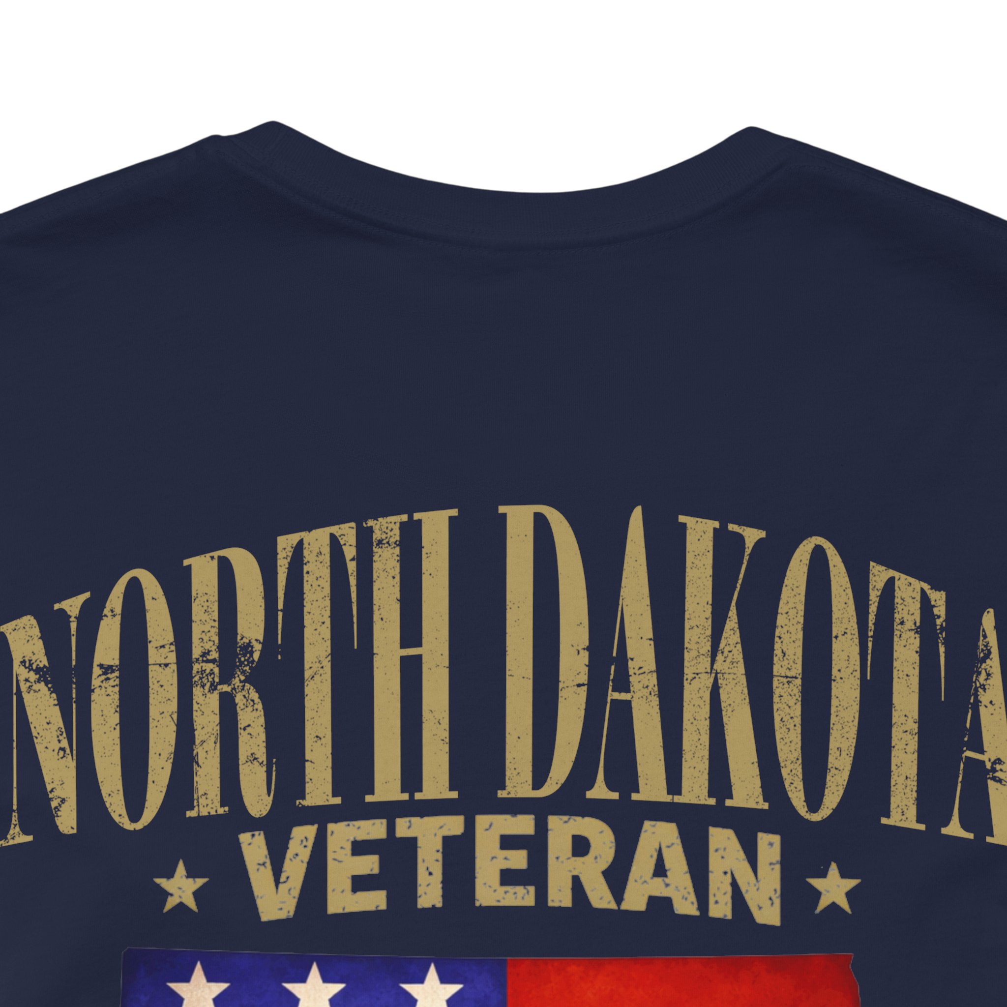 North Dakota Veteran T-Shirt — American Flag Map Military Tribute Tee - Image 3