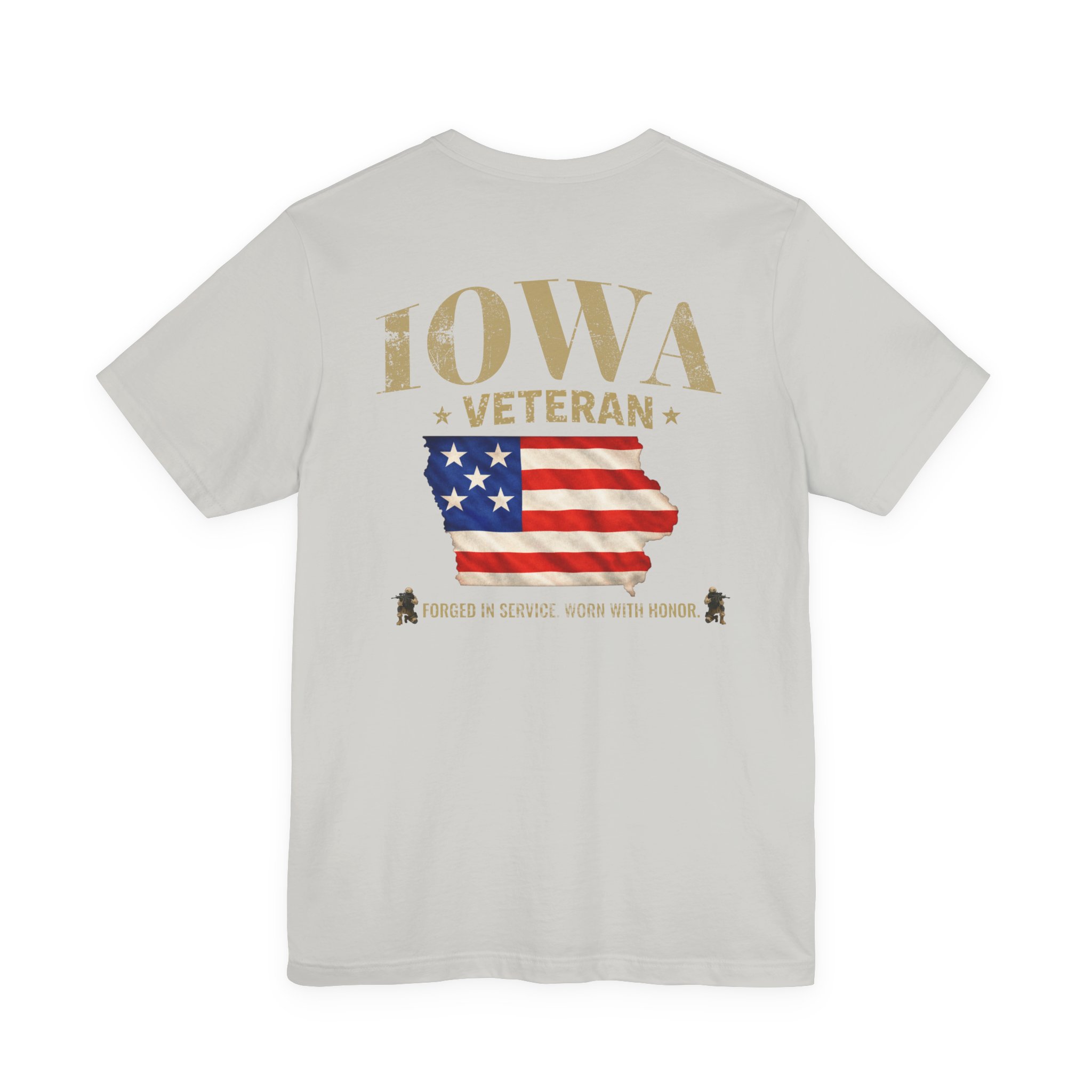 Iowa Veteran T-Shirt — American Flag Map Military Tribute Tee - Image 14