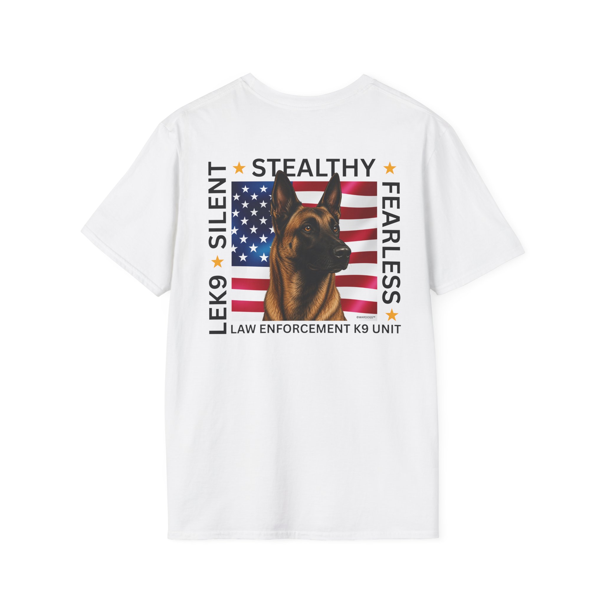 Law Enforcement Police K9 Tee - Malinois FEARLESS Trending - K9 Unit - LEK9 Front - Image 6