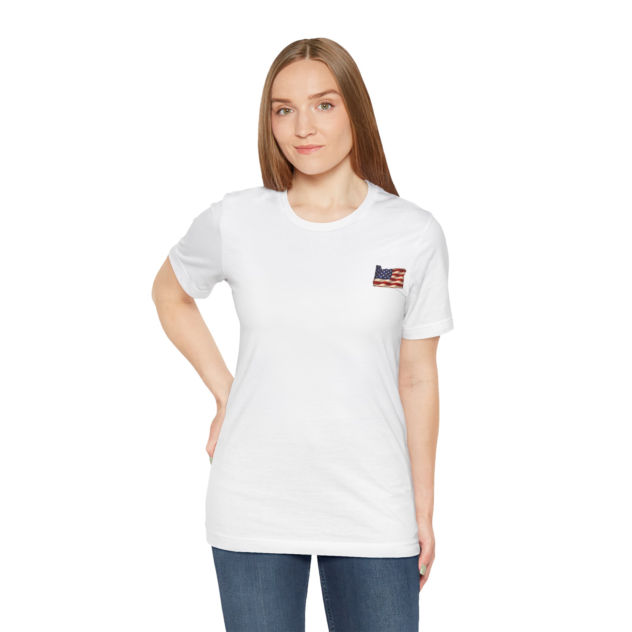 Oregon Veteran T-Shirt — American Flag Map Military Tribute Tee - Image 44