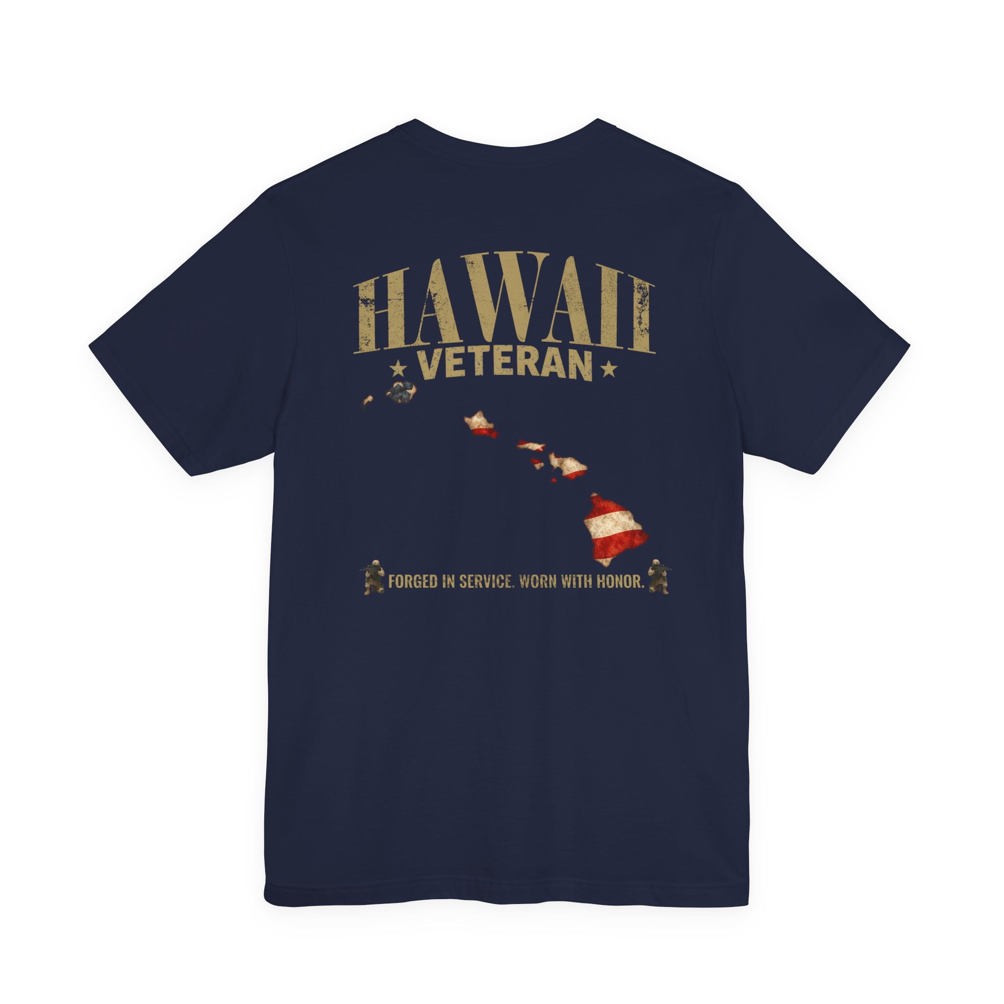 Hawaii Veteran T-Shirt — American Flag Map Military Tribute Tee - Image 3